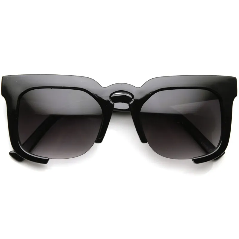 Trendy Women's Half Cut Frame Horned Rim Fashion Sunglasses 9496 sold by ZeroUV
