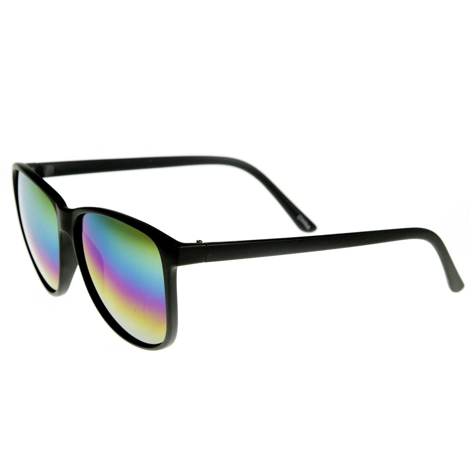 Retro Color Mirrored Lens Large Horned Rim Sunglasses 8949 sold by ZeroUV product image thumbnail 2