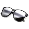 Retro Color Mirrored Lens Large Horned Rim Sunglasses 8949 sold by ZeroUV