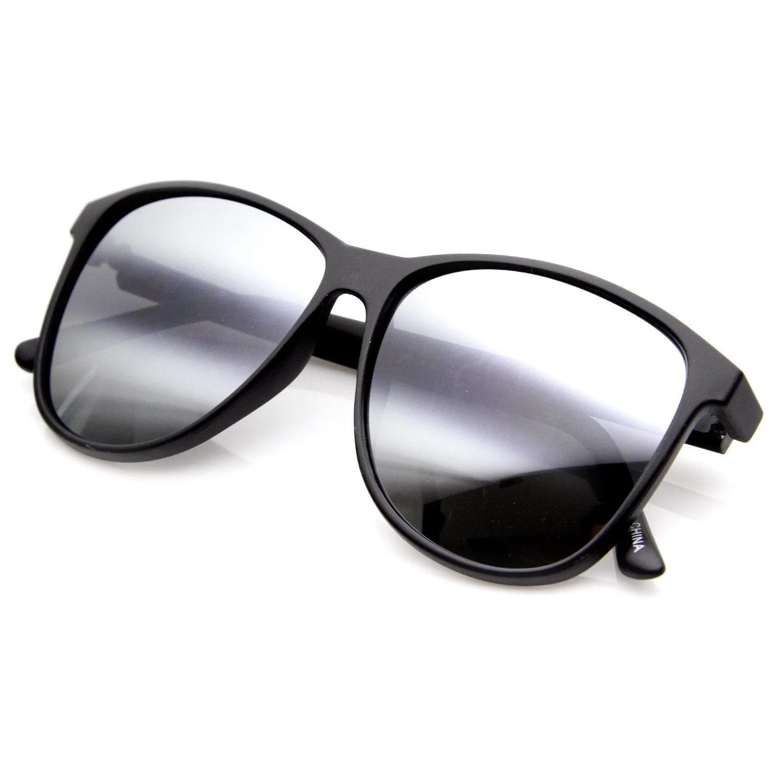 Retro Color Mirrored Lens Large Horned Rim Sunglasses 8949 sold by ZeroUV product image thumbnail 5