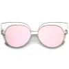 Women's Oversize Laser Cut Mirrored Flat Lens Sunglasses C085 sold by ZeroUV
