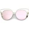 Women's Oversize Laser Cut Mirrored Flat Lens Sunglasses C085 sold by ZeroUV