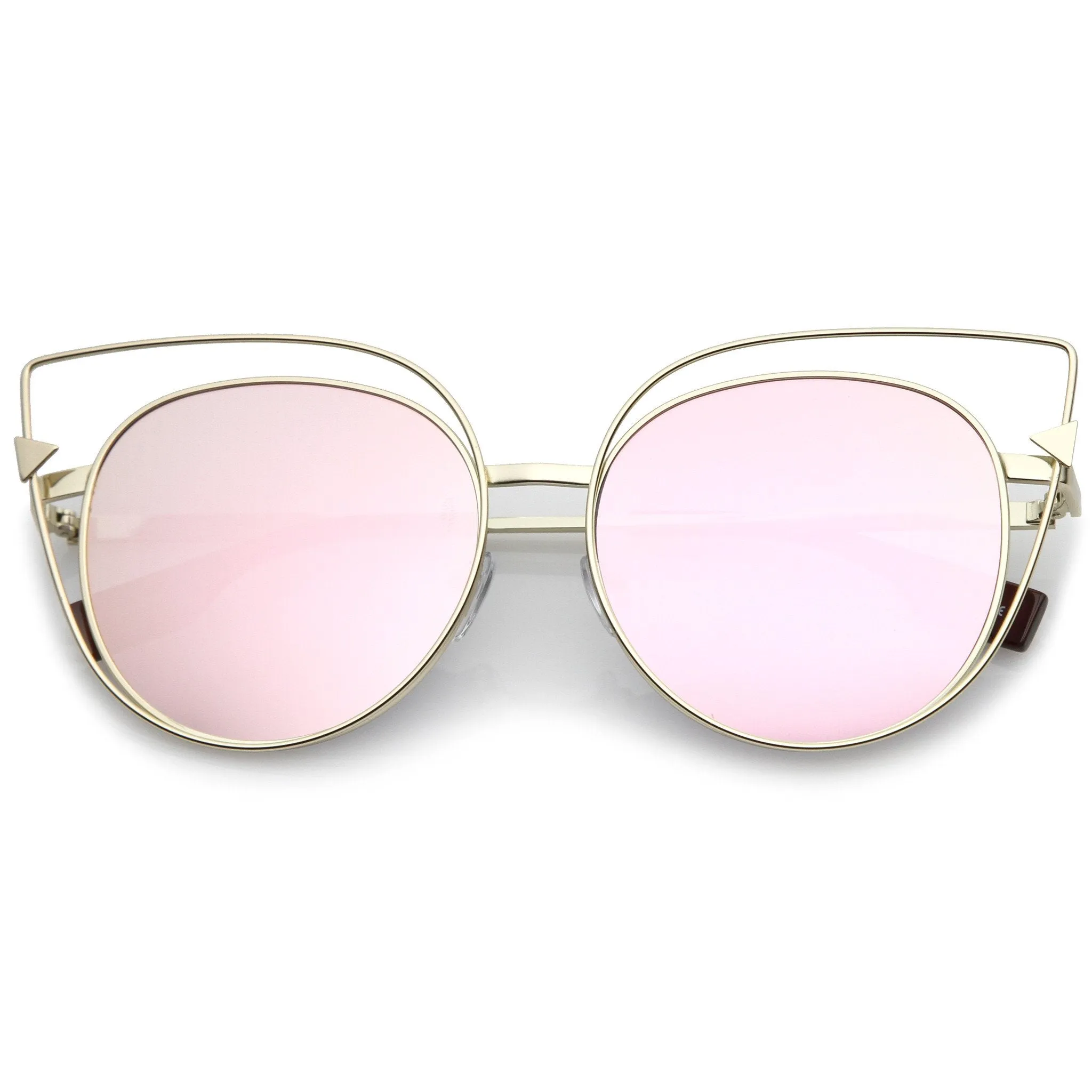 Women's Oversize Laser Cut Mirrored Flat Lens Sunglasses C085 sold by ZeroUV product image thumbnail 5