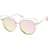 Women's Oversize Laser Cut Mirrored Flat Lens Sunglasses C085 sold by ZeroUV
