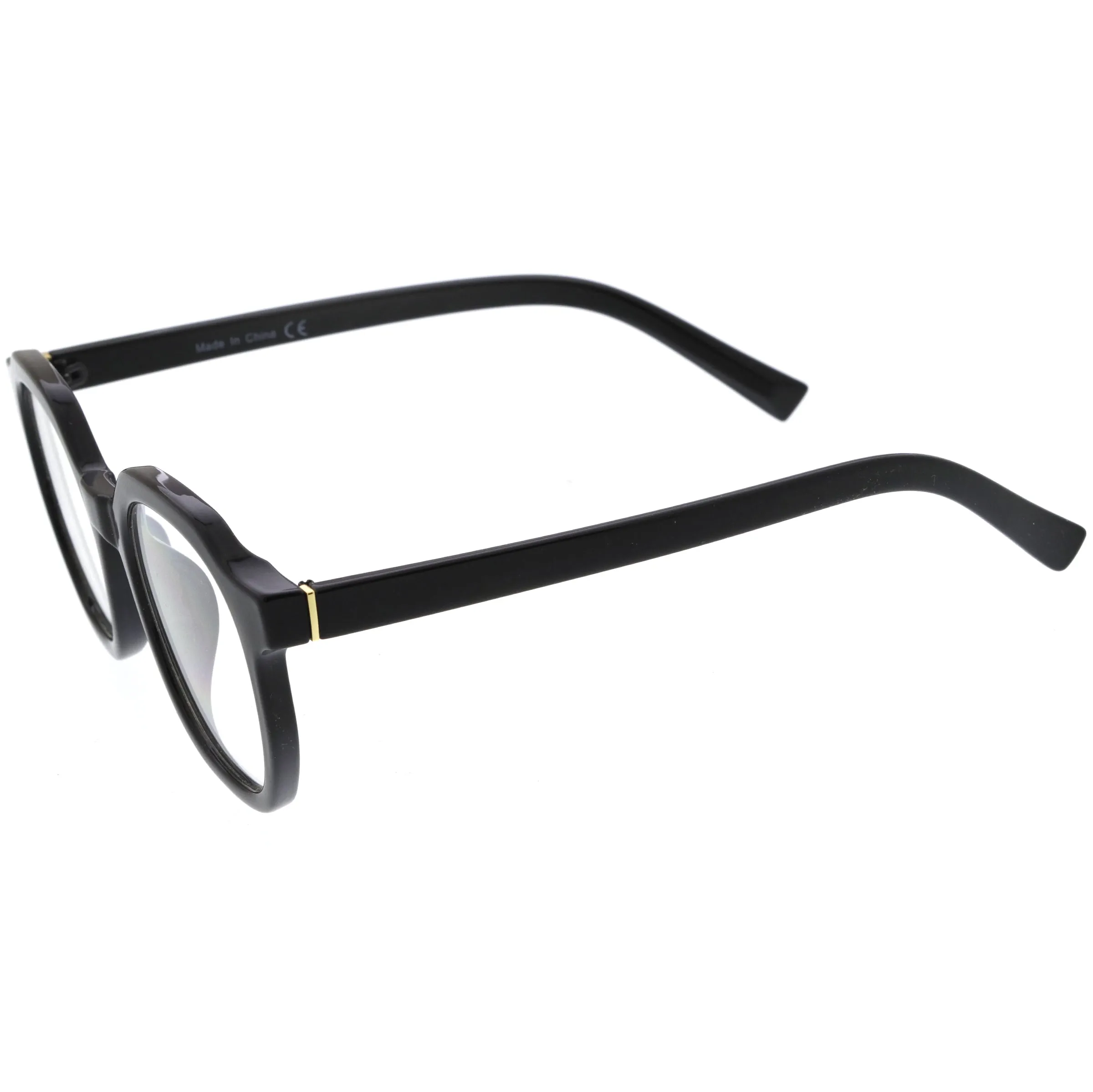 Vintage Inspired Blue Light Blocking Clear Lens P3 Horn Rimmed Glasses D088 sold by ZeroUV product image thumbnail 3