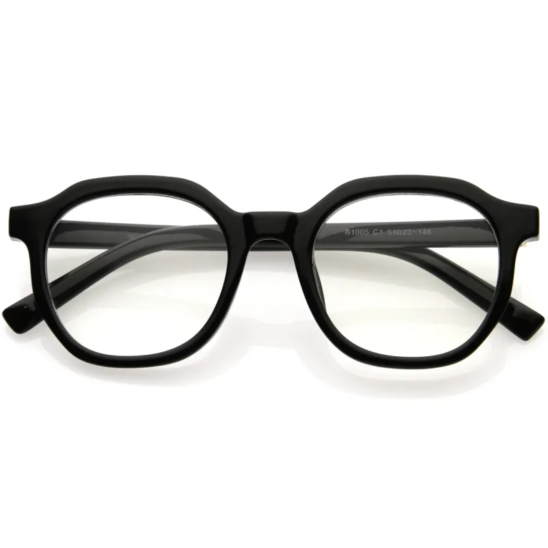 Vintage Inspired Blue Light Blocking Clear Lens P3 Horn Rimmed Glasses D088 sold by ZeroUV