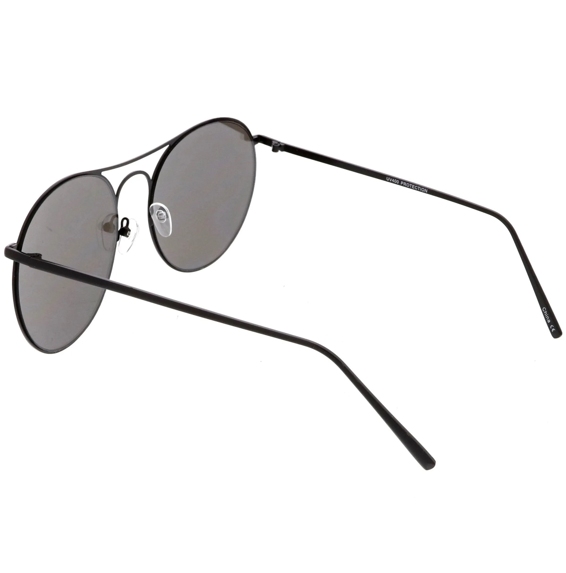 Retro Modern Oversize Round Mirrored Flat Lens Aviator Sunglasses C208 sold by ZeroUV product image thumbnail 4