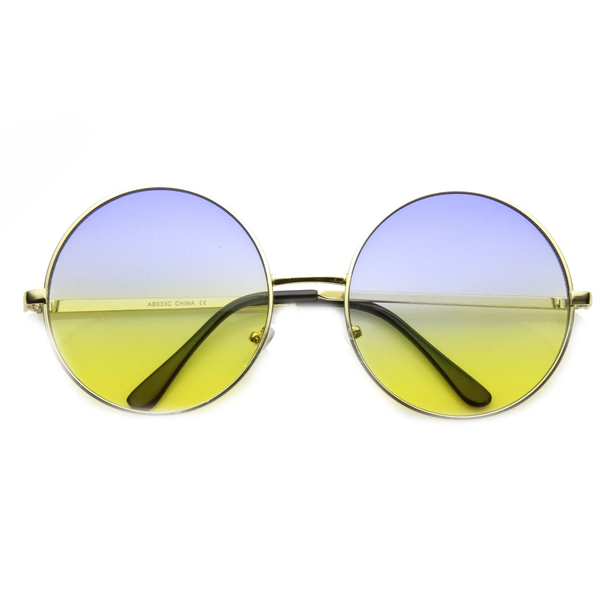 Retro Hippie Oversize Round Color Gradient Lens Sunglasses sold by ZeroUV product image thumbnail 4