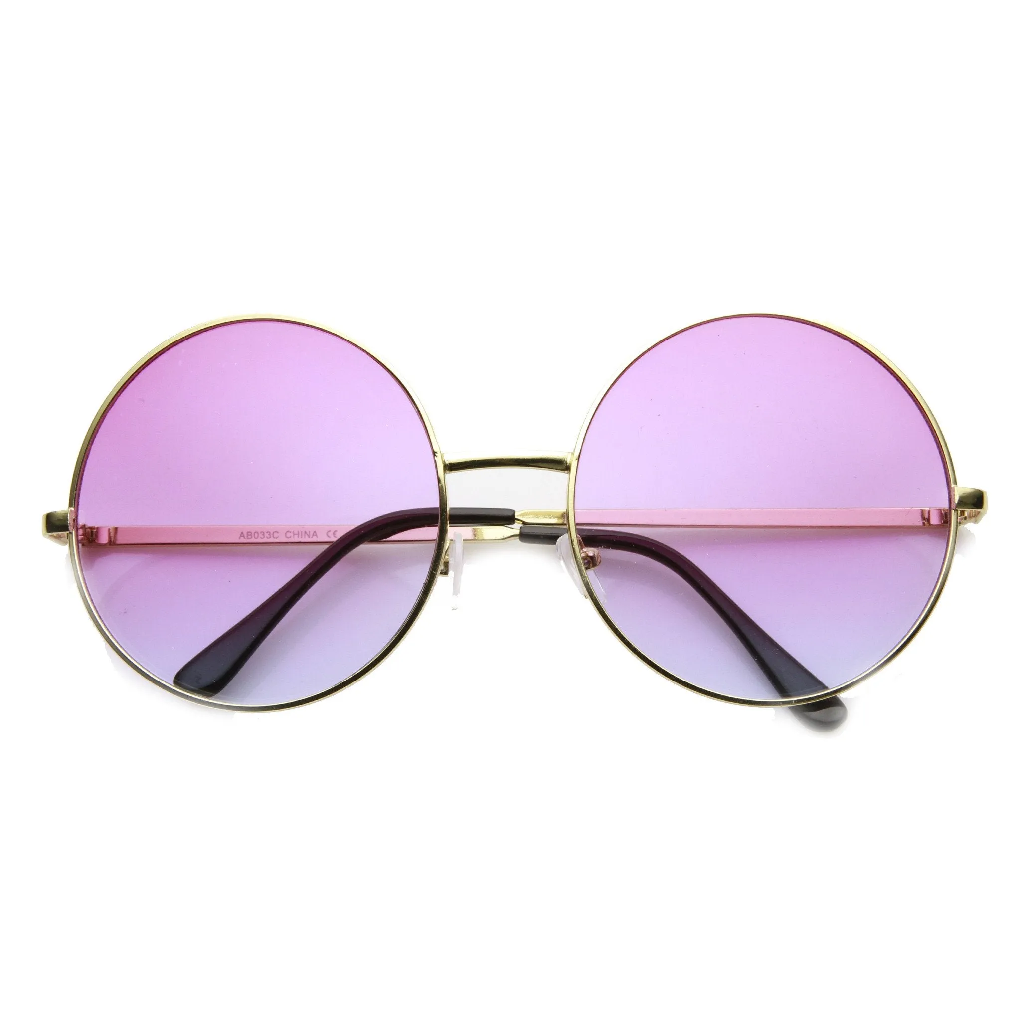 Retro Hippie Oversize Round Color Gradient Lens Sunglasses sold by ZeroUV product image thumbnail 5