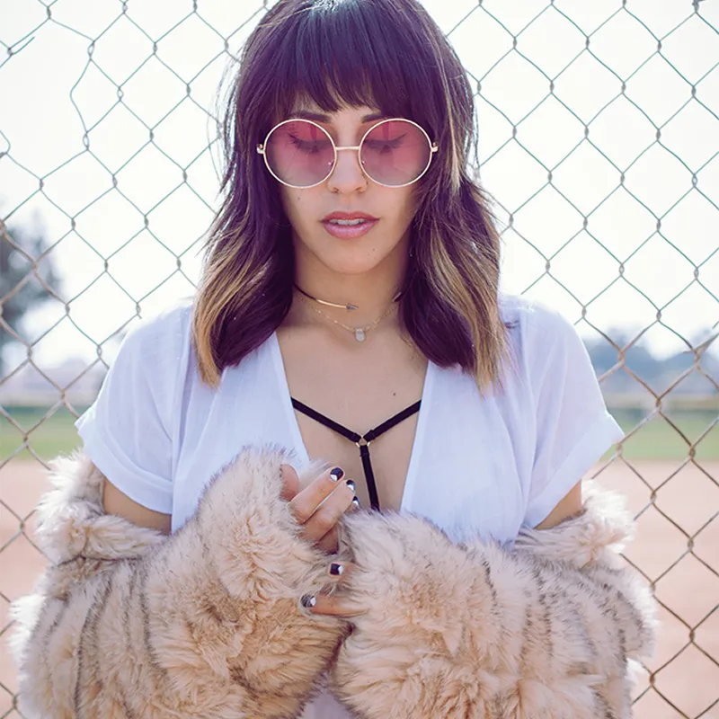 Retro Hippie Oversize Round Color Gradient Lens Sunglasses sold by ZeroUV product image thumbnail 2