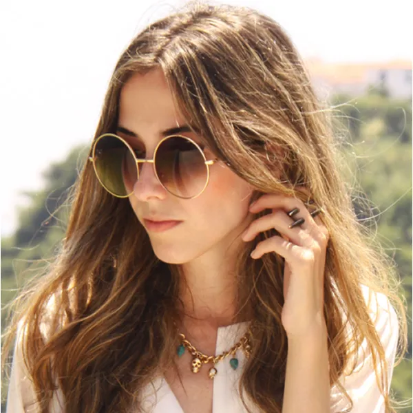 Oversize Vintage Inspired Metal Round Circle Sunglasses sold by ZeroUV product image thumbnail 2