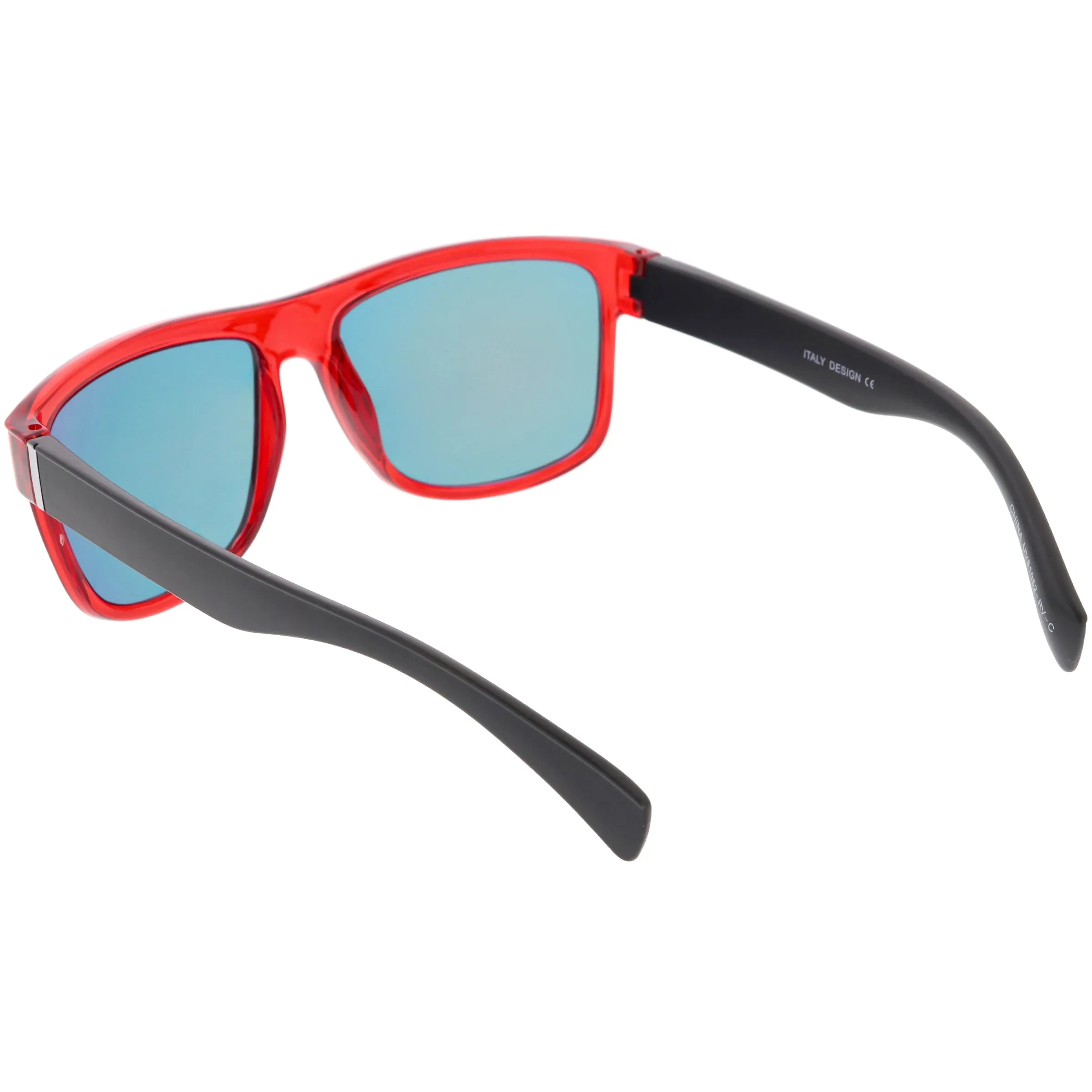 Radical Retro Skater Horned Rim Flash Mirrored Sunglasses C787 sold by ZeroUV product image thumbnail 4