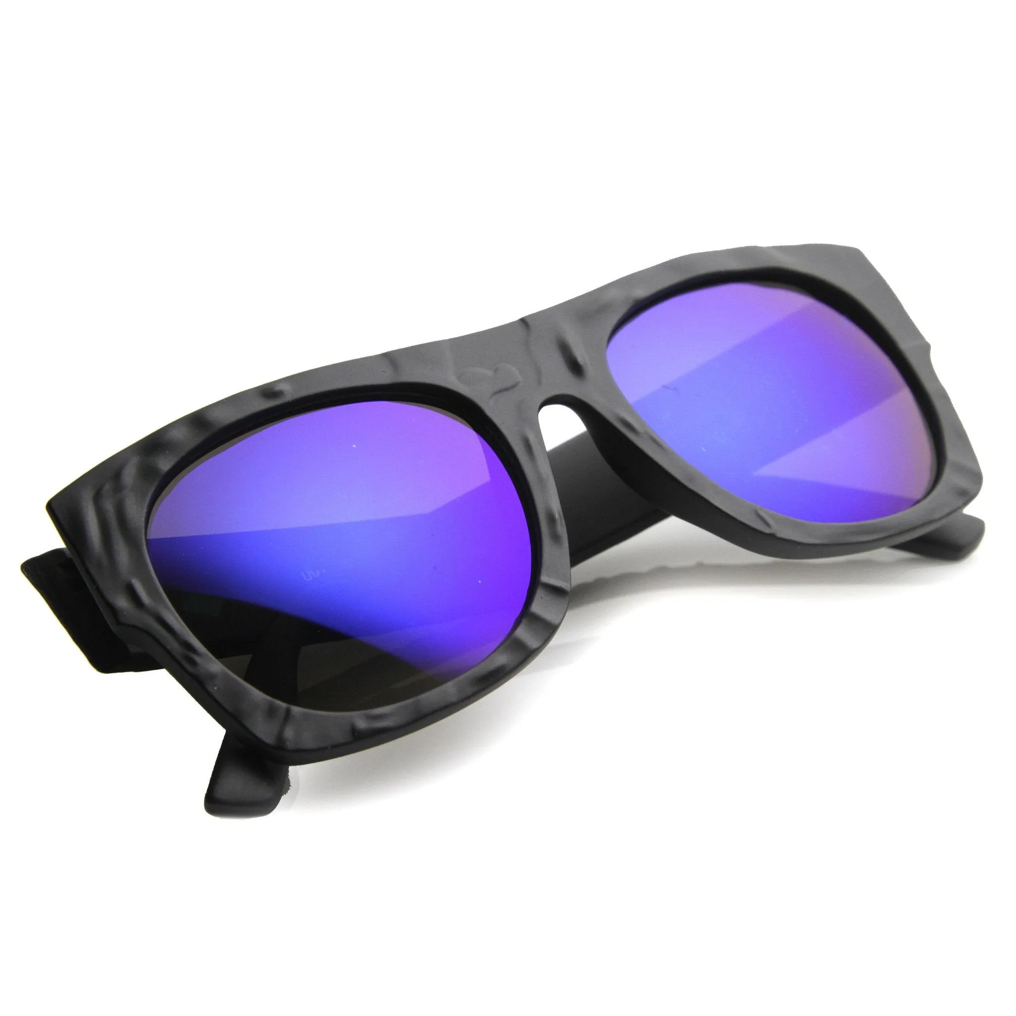 Unique Textured Square Flat Top Sunglasses 9866 sold by ZeroUV product image thumbnail 3