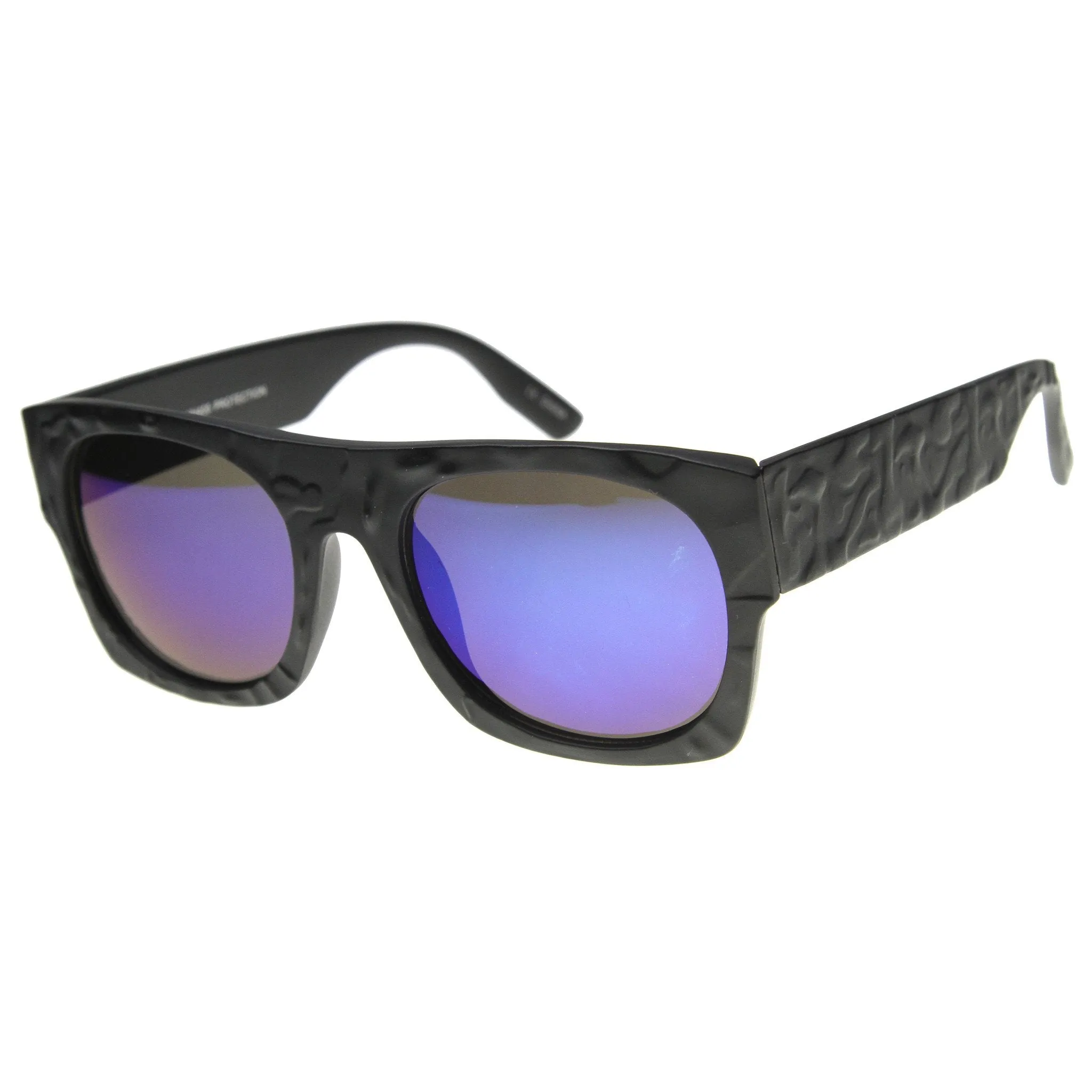 Unique Textured Square Flat Top Sunglasses 9866 sold by ZeroUV product image thumbnail 4