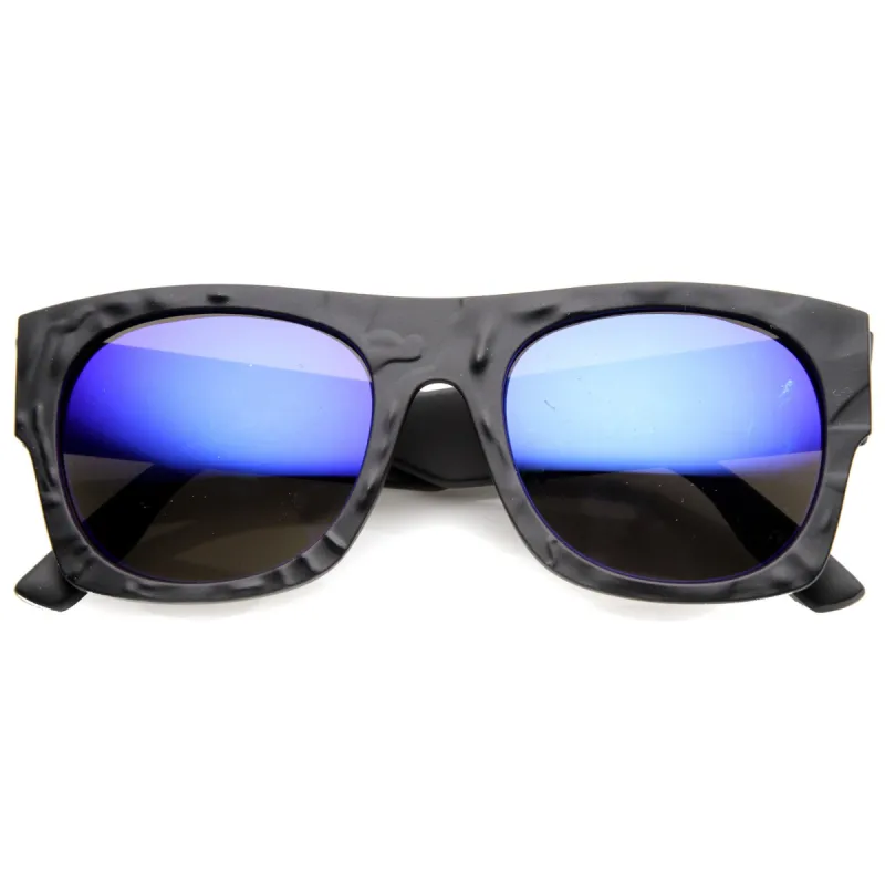 Unique Textured Square Flat Top Sunglasses 9866 sold by ZeroUV