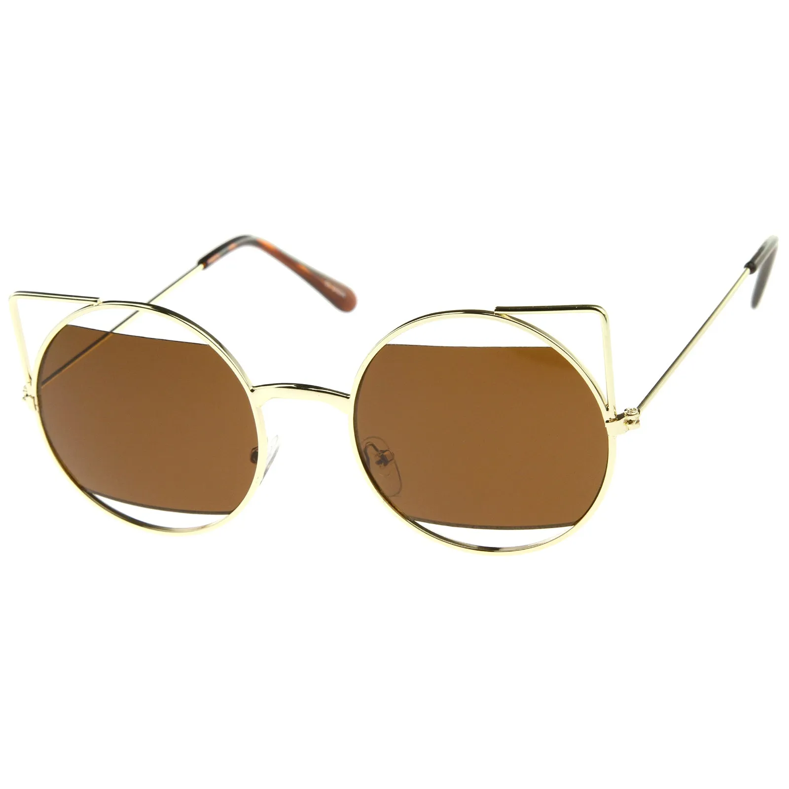 Women's Round Laser Cutout Cat Eye Sunglasses A350 sold by ZeroUV product image thumbnail 2
