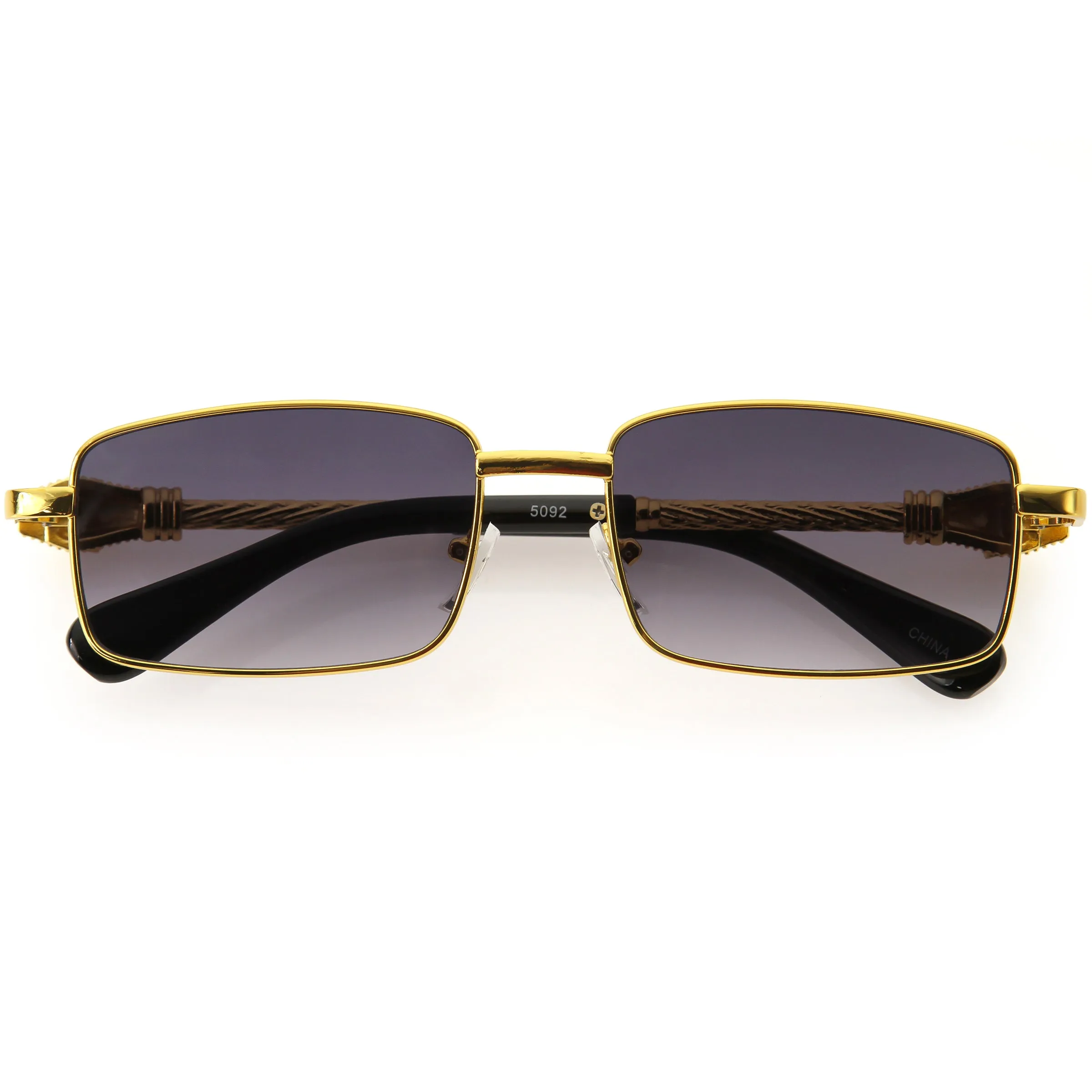 Luxe Bold Metal Jaguar Detailed Square Sunglasses D289 sold by ZeroUV product image thumbnail 3