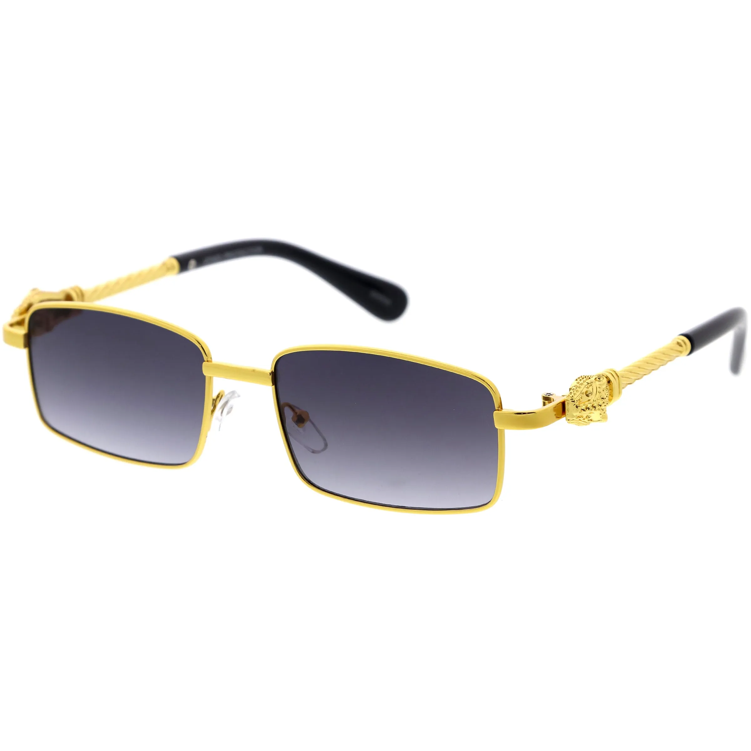 Luxe Bold Metal Jaguar Detailed Square Sunglasses D289 sold by ZeroUV product image thumbnail 4