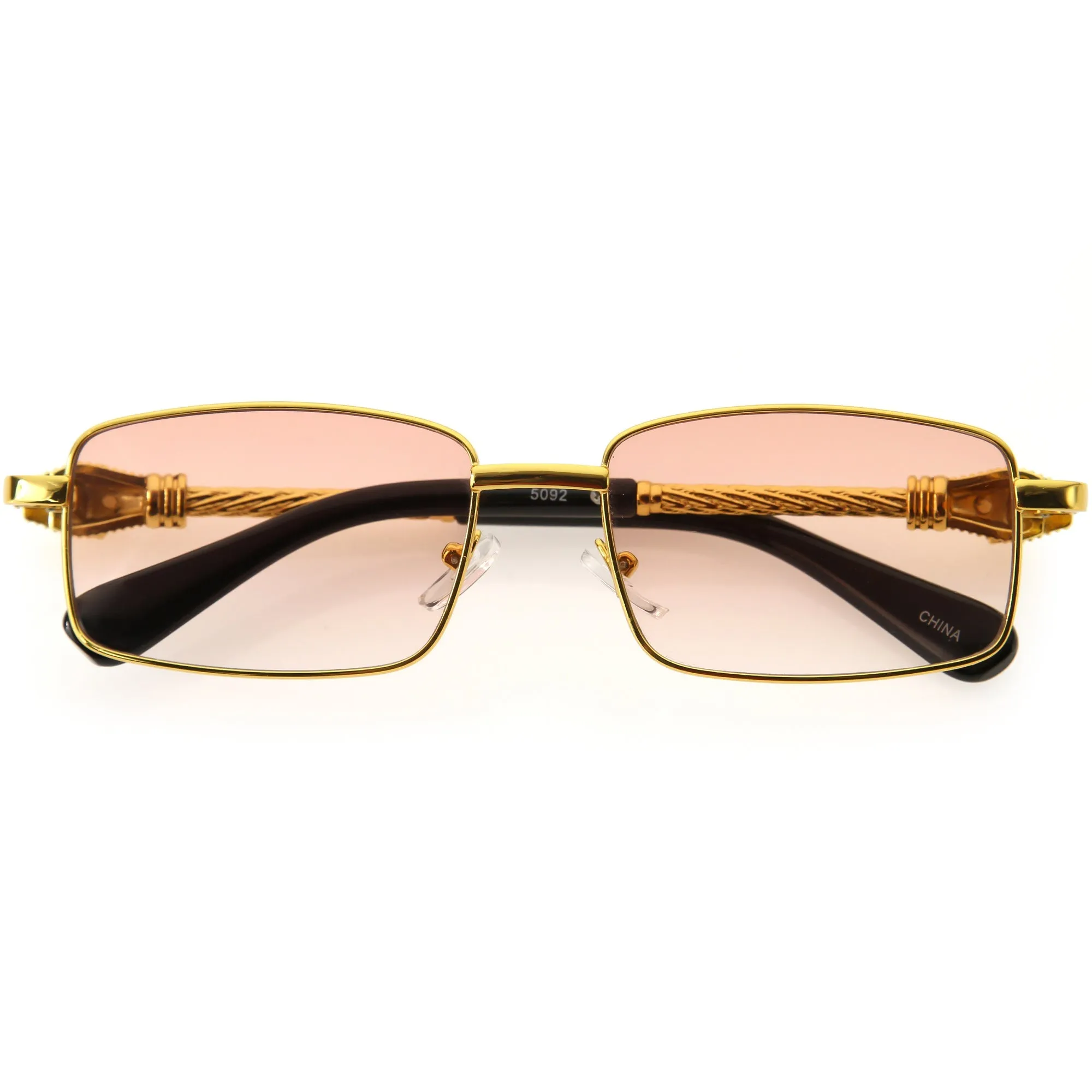 Luxe Bold Metal Jaguar Detailed Square Sunglasses D289 sold by ZeroUV