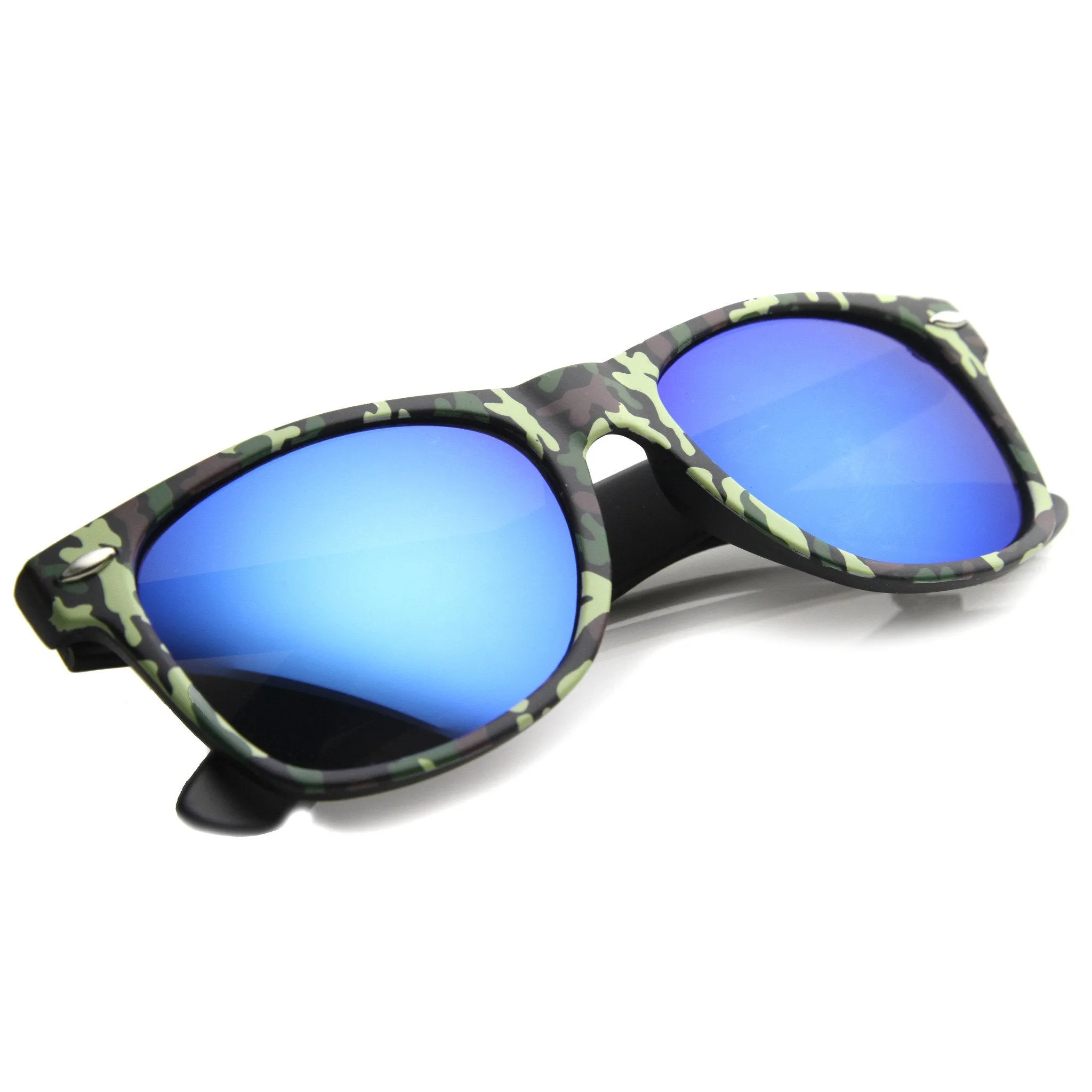 Outdoors Sports Camouflage Mirror Lens Horned Rim Sunglasses 9880 sold by ZeroUV product image thumbnail 4