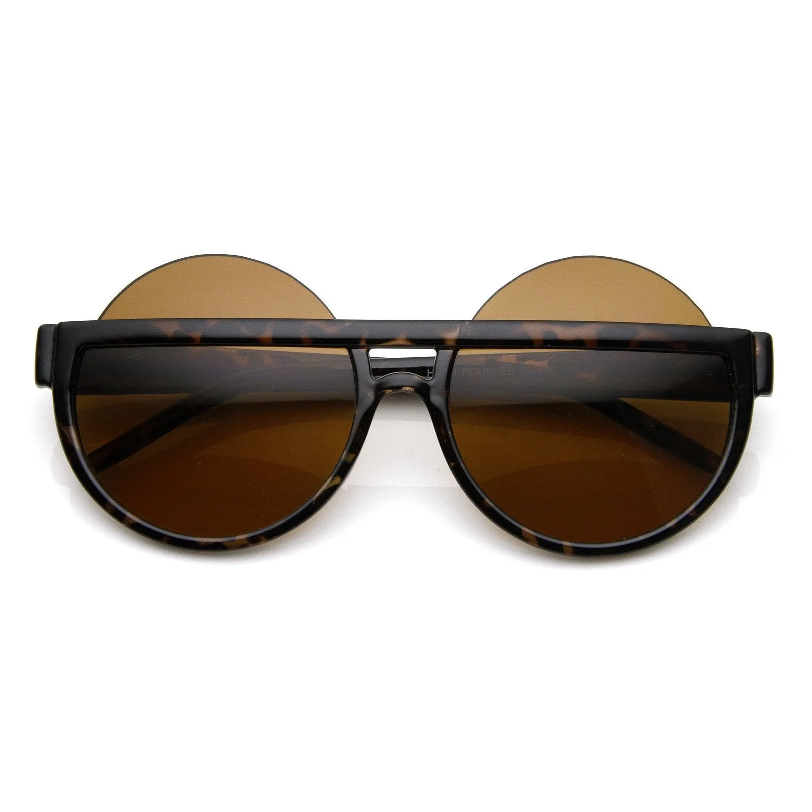 Womens Designer Fashion Oversize Round Half Frame Sunglasses 8786 sold by ZeroUV product image thumbnail 2