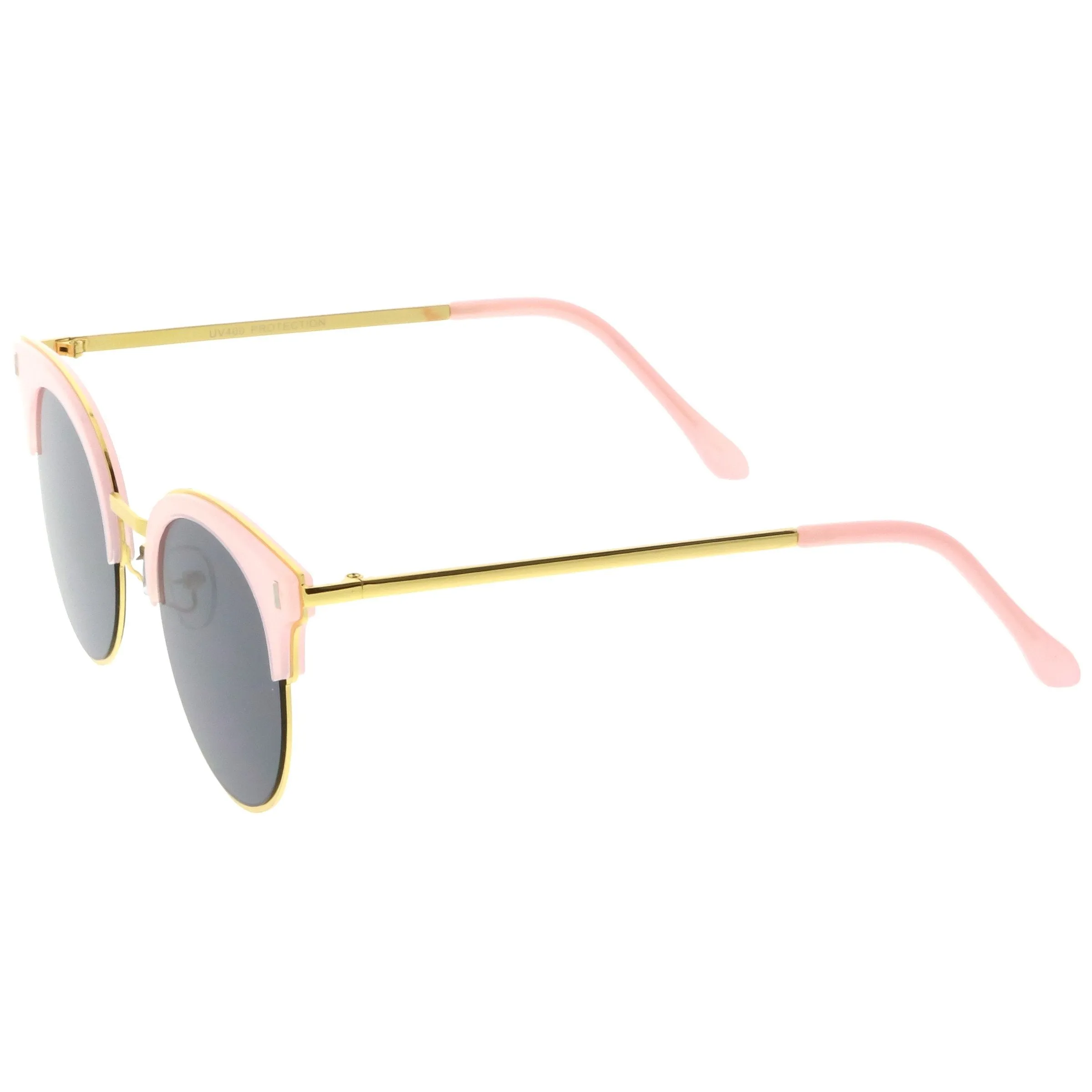 Retro Modern Half Frame Horned Rim Flat Lens Sunglasses C248 sold by ZeroUV product image thumbnail 3