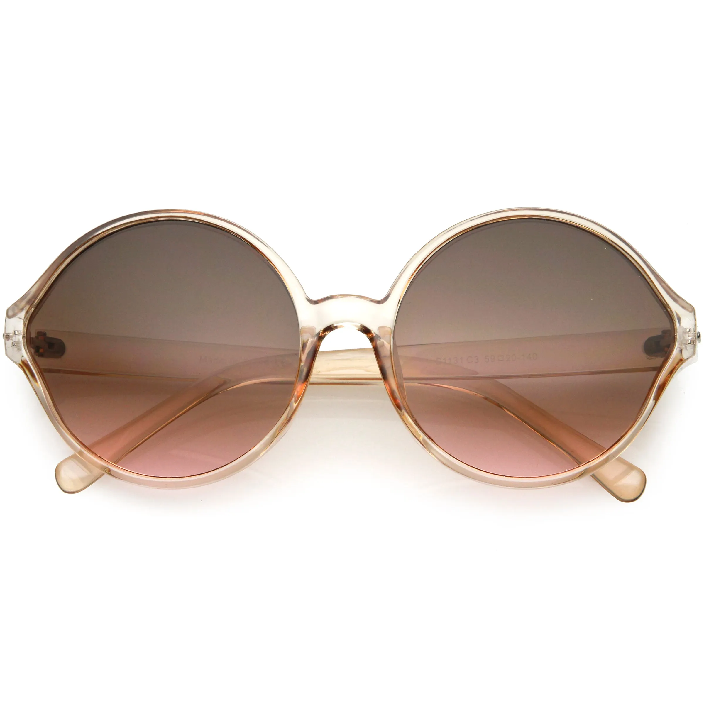 Women's Oversize Retro Disco Round Circle Translucent Sunglasses C984 sold by ZeroUV product image thumbnail 4