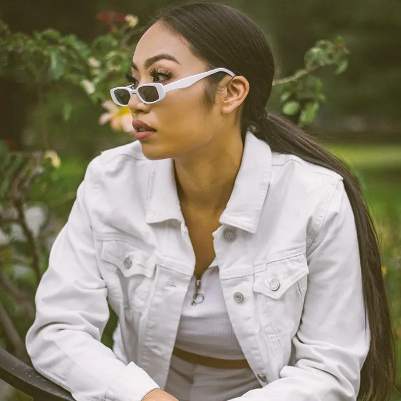 Retro 1990's Thin Rectangle Fashion Sunglasses C547 sold by ZeroUV product image thumbnail 5