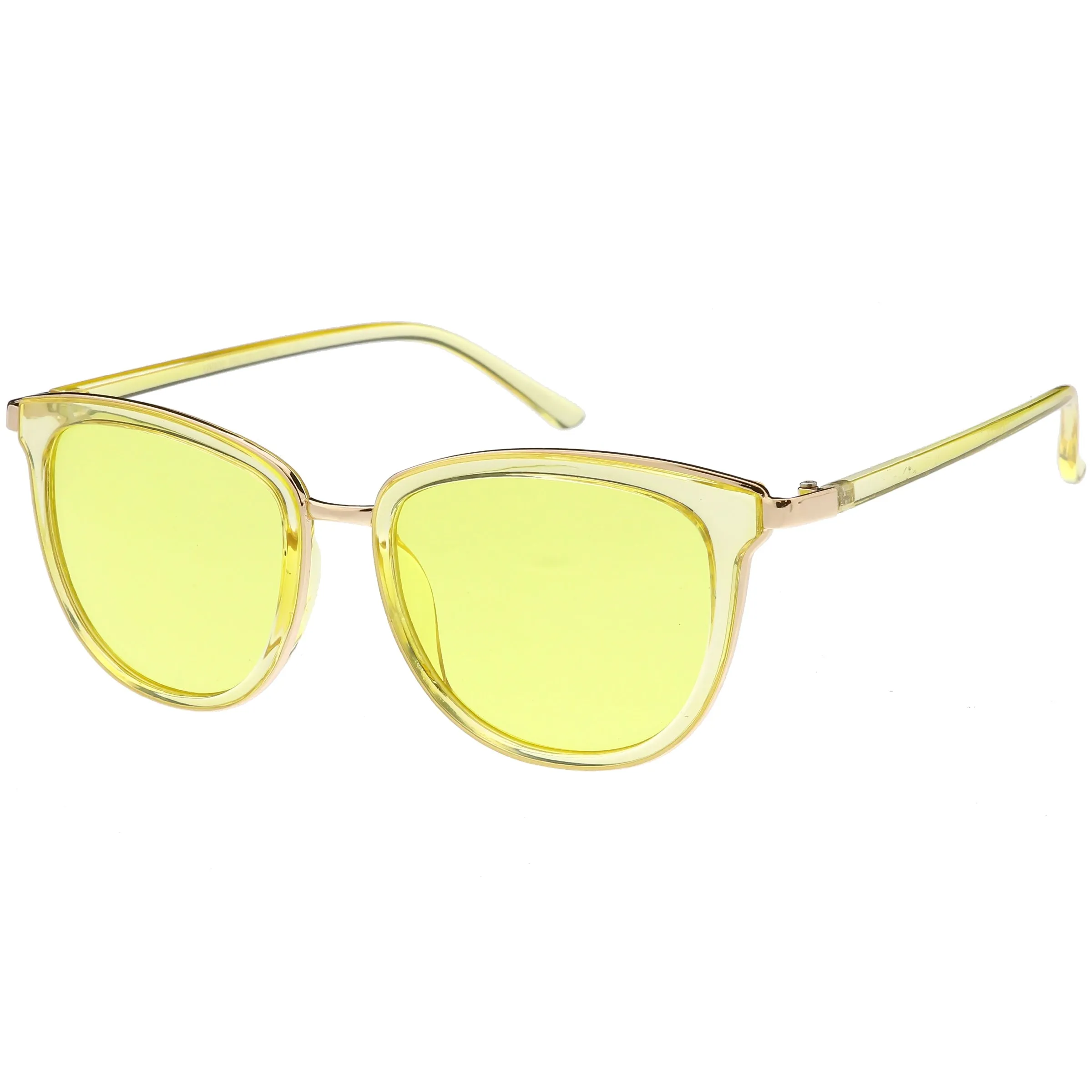 Colorful Transparent Horned Rim Color Tone Lens Sunglasses C607 sold by ZeroUV product image thumbnail 2