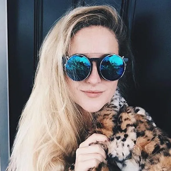 Vintage Oversize Round Mirrored Clip On Lens Sunglasses sold by ZeroUV