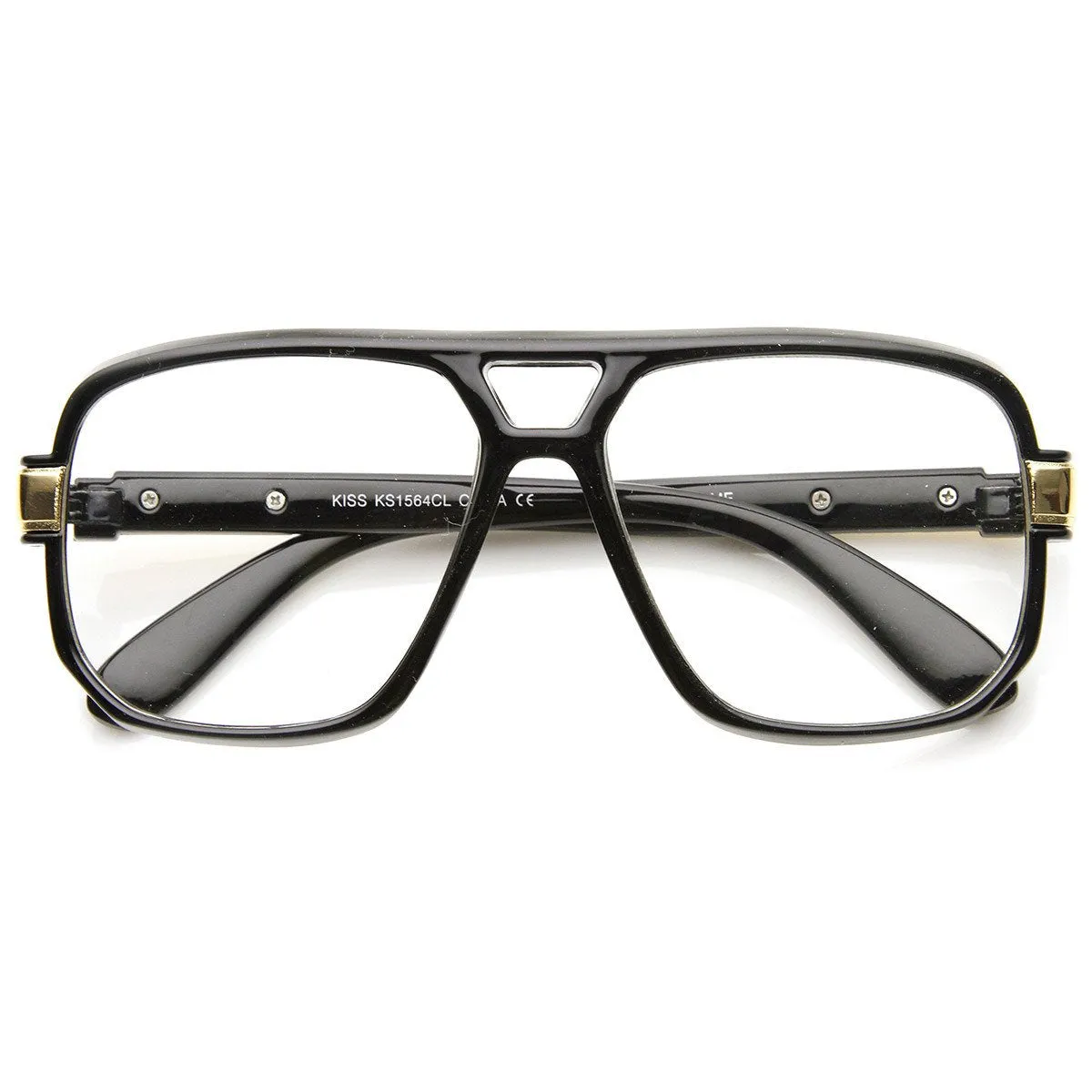 Retro 1980's Classic Square Frame Hip Hop Clear Lens Glasses 8975 sold by ZeroUV