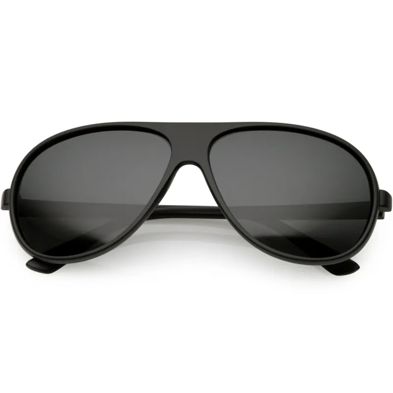 Polarized Lens Oversize Flat Top Aviator Sunglasses C702 sold by ZeroUV