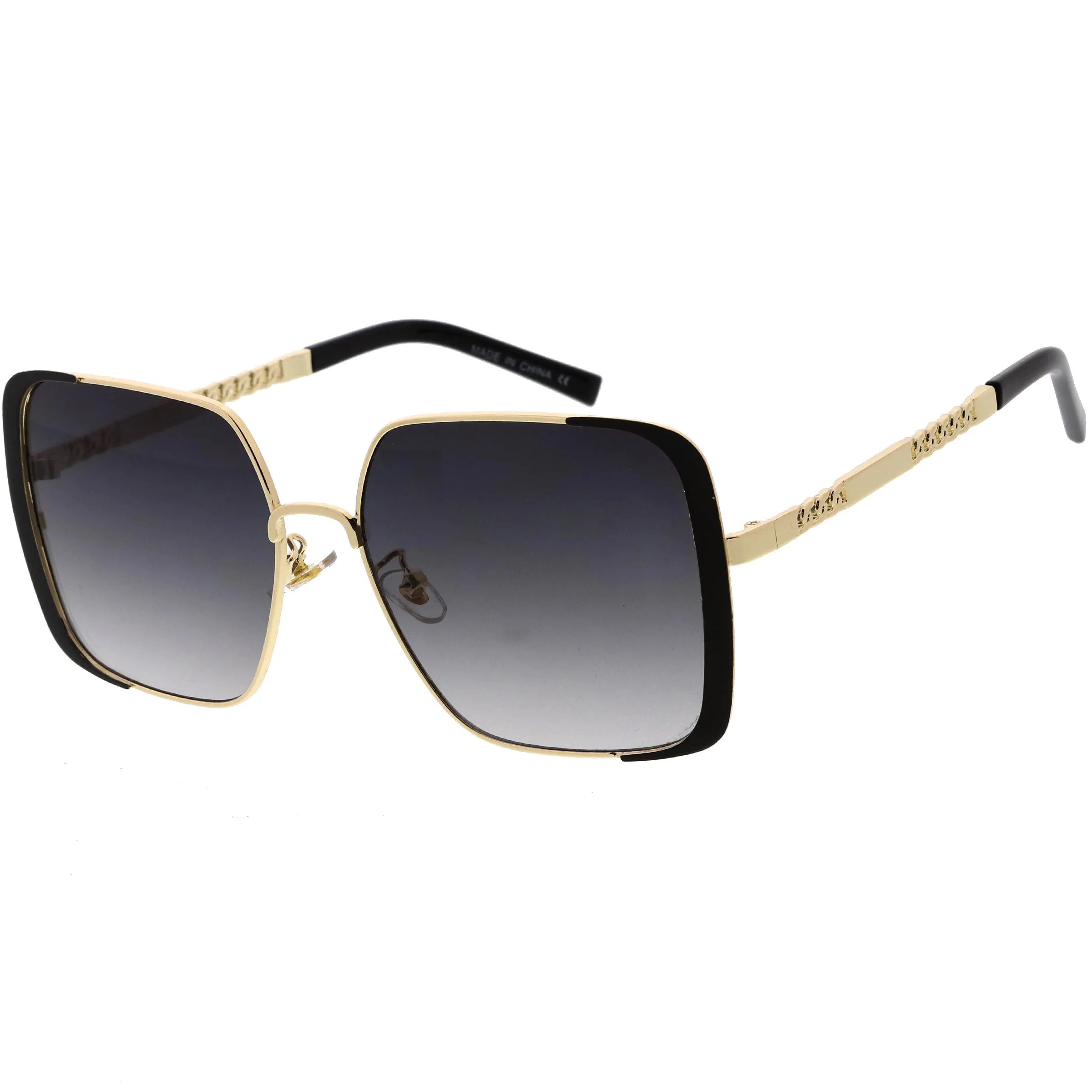 Luxe Oversize Retro Embellished Frame Square Sunglasses D031 sold by ZeroUV product image thumbnail 2