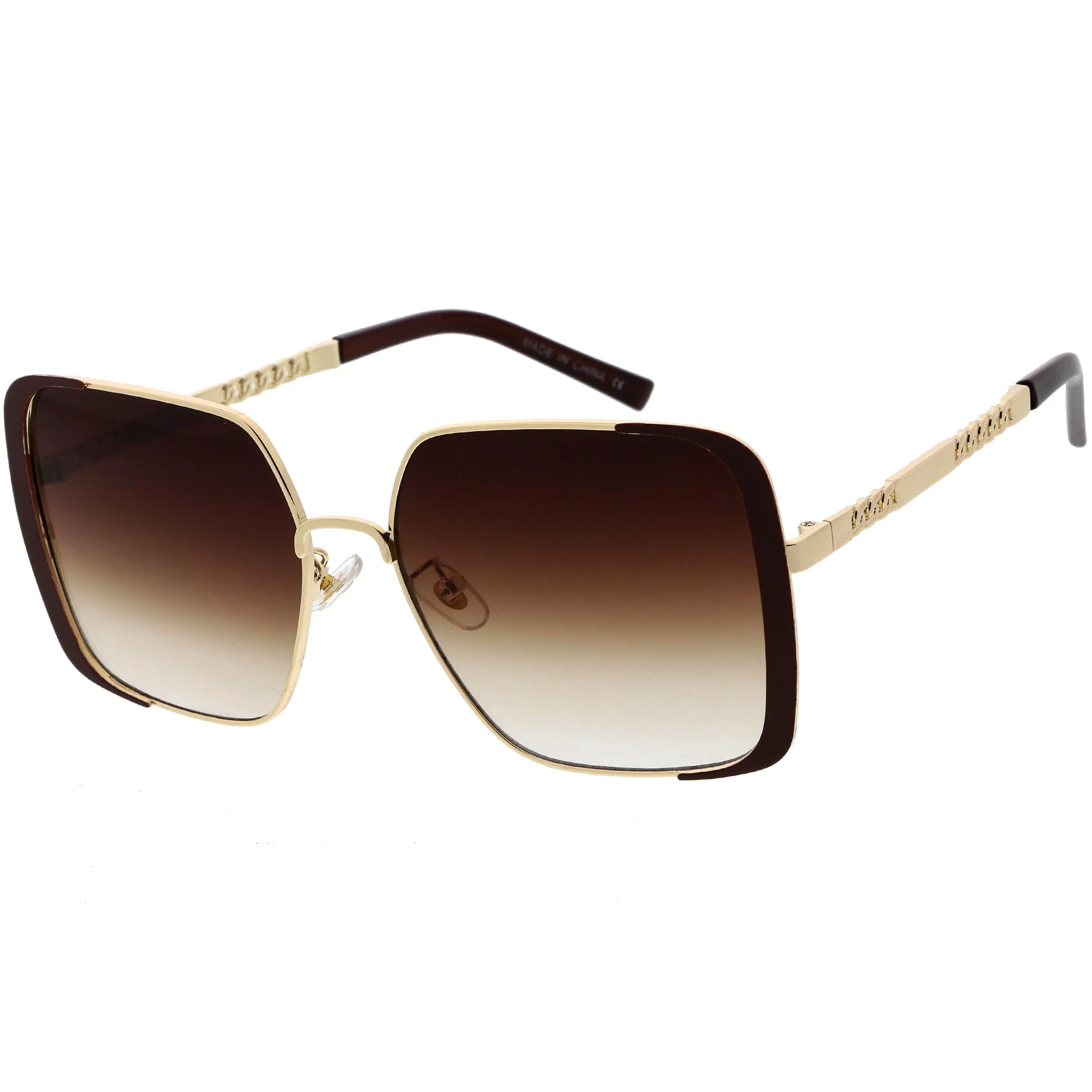 Luxe Oversize Retro Embellished Frame Square Sunglasses D031 sold by ZeroUV product image thumbnail 5