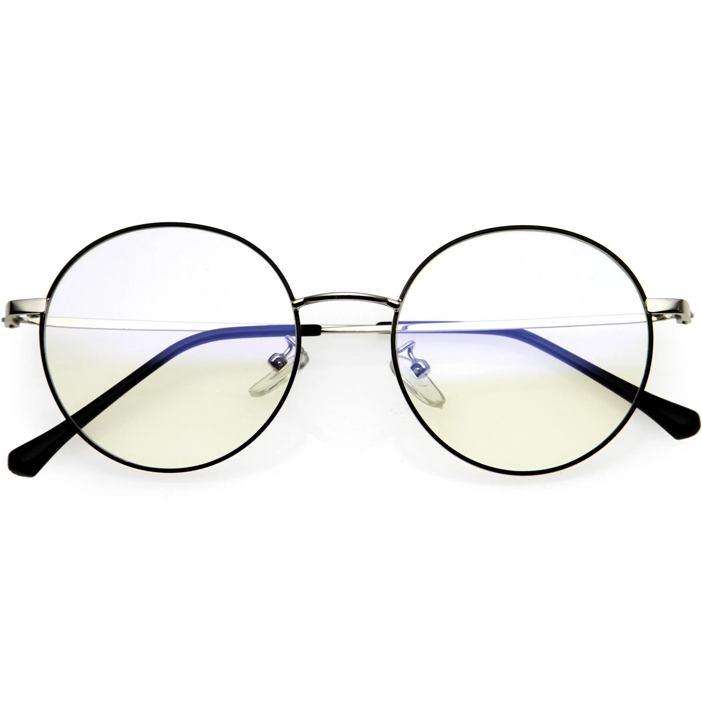 Posh Round Metal Frame Sleek Circle Blue Light Glasses D219 sold by ZeroUV