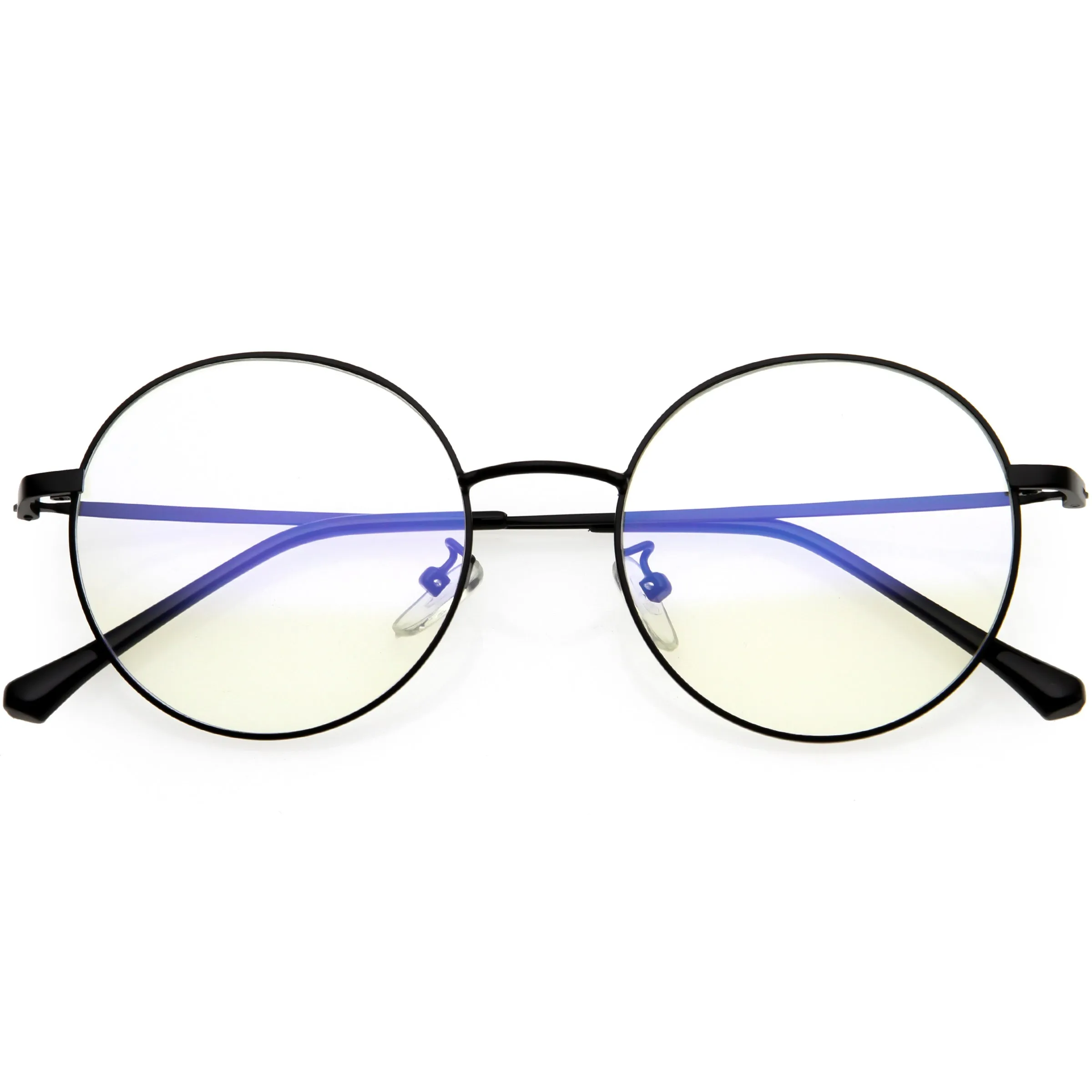 Posh Round Metal Frame Sleek Circle Blue Light Glasses D219 sold by ZeroUV product image thumbnail 4