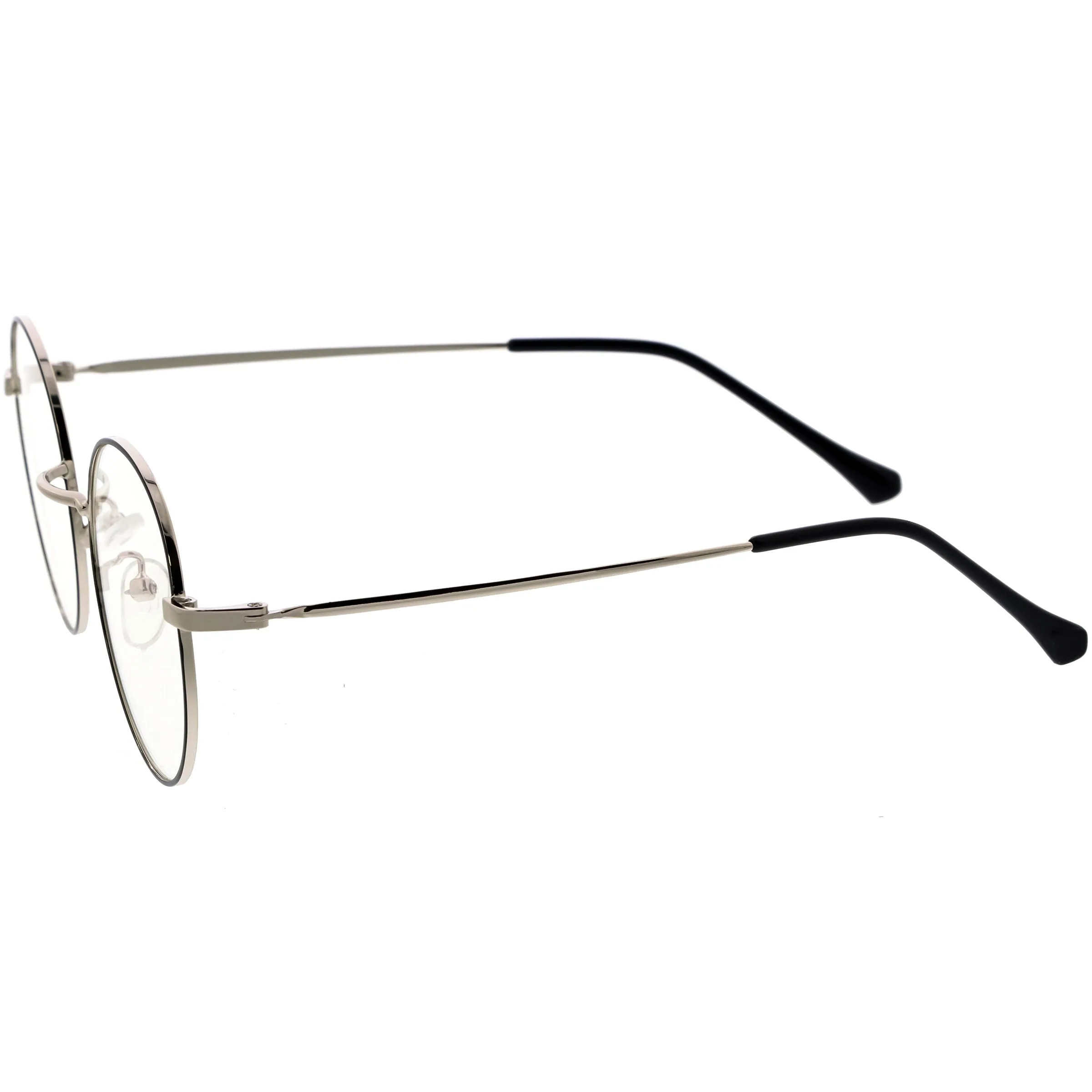 Posh Round Metal Frame Sleek Circle Blue Light Glasses D219 sold by ZeroUV product image thumbnail 3