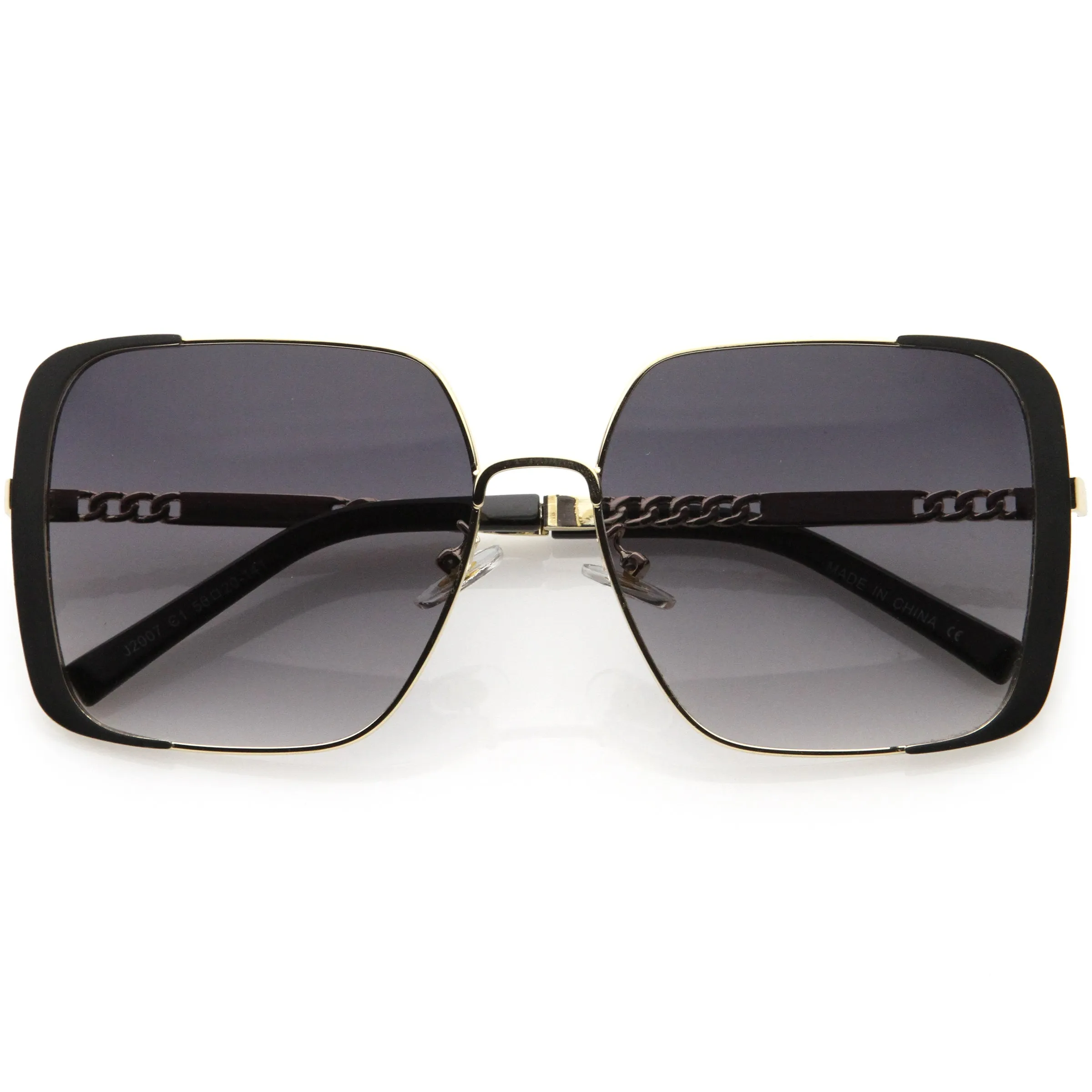 Luxe Oversize Retro Embellished Frame Square Sunglasses D031 sold by ZeroUV