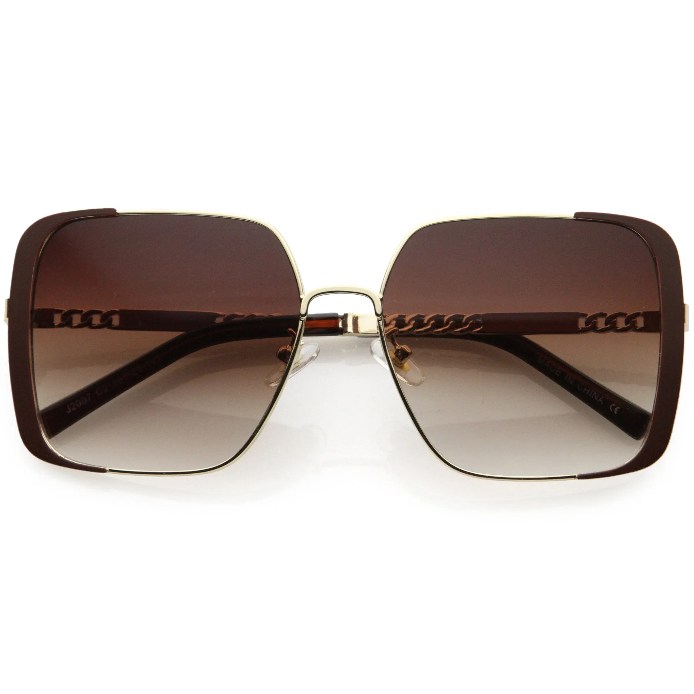 Luxe Oversize Retro Embellished Frame Square Sunglasses D031 sold by ZeroUV product image thumbnail 4