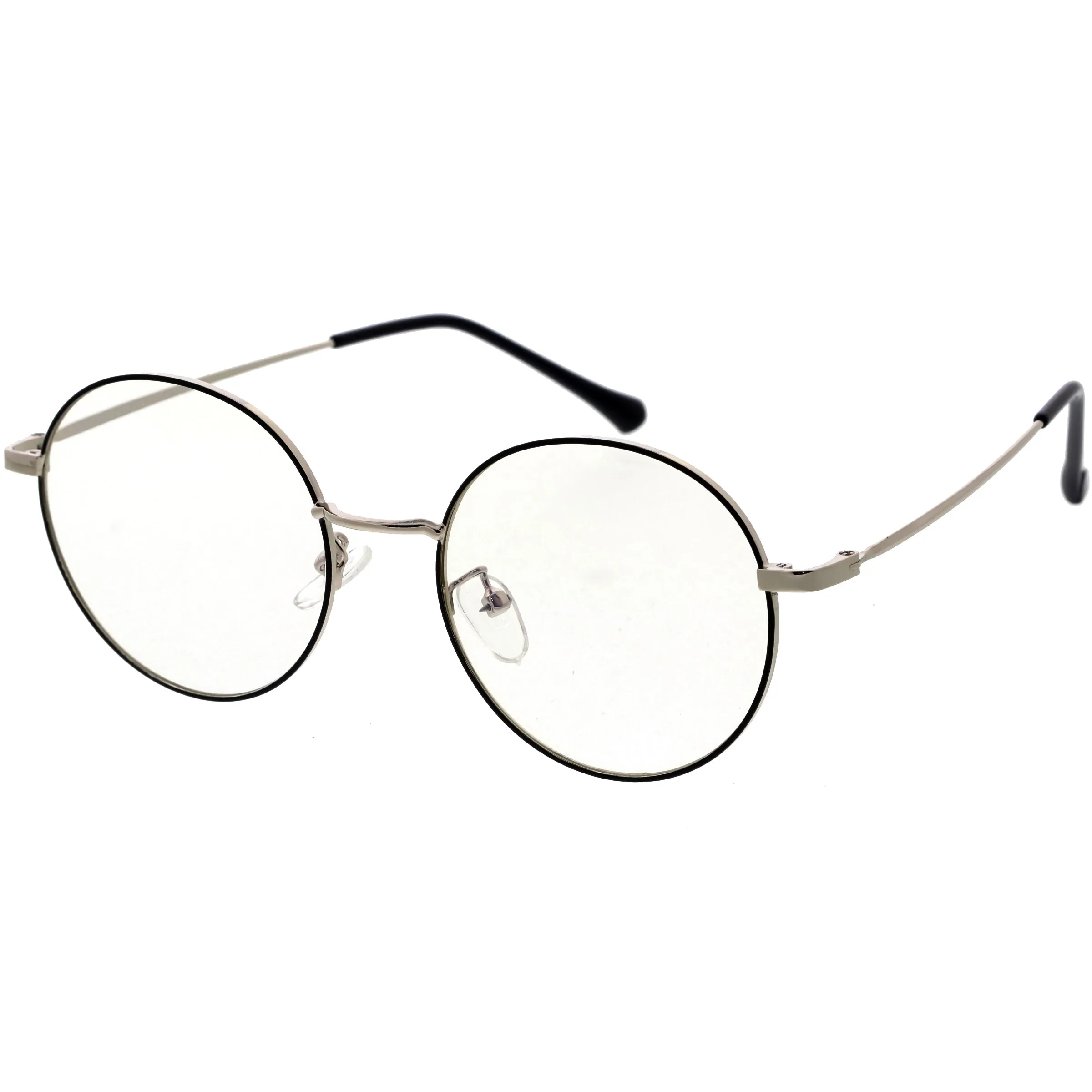 Posh Round Metal Frame Sleek Circle Blue Light Glasses D219 sold by ZeroUV product image thumbnail 2