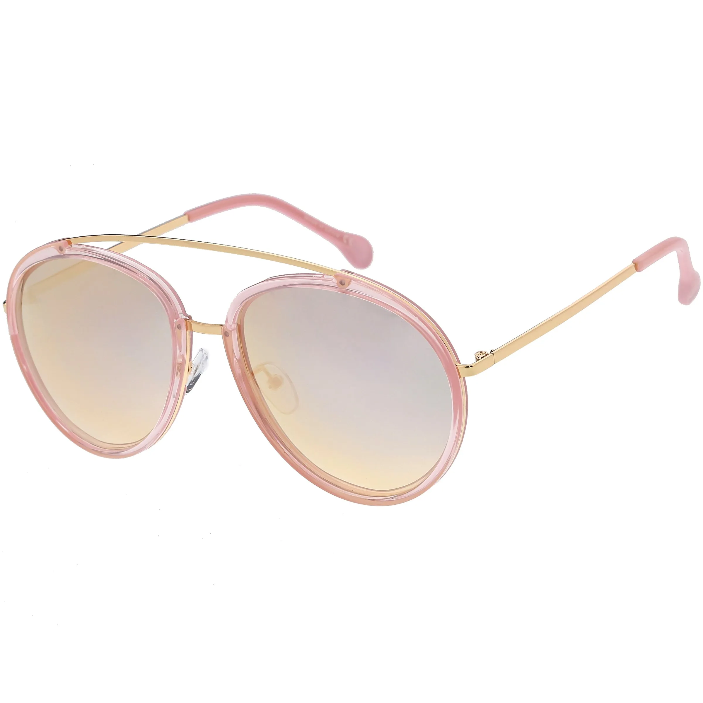 Round Dapper Tear Drop Polarized Mirrored Lens Aviator Sunglasses C825 sold by ZeroUV product image thumbnail 2