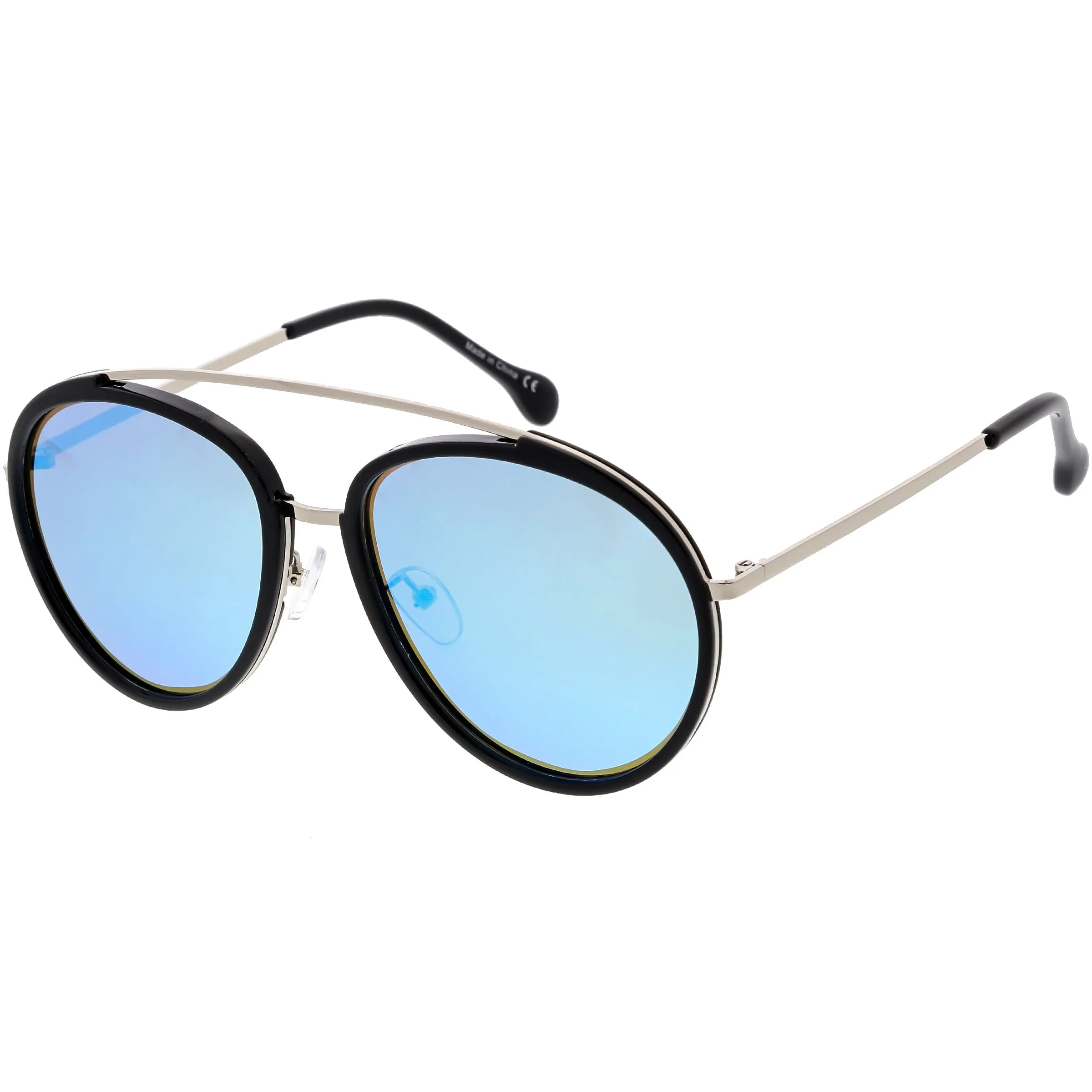 Round Dapper Tear Drop Polarized Mirrored Lens Aviator Sunglasses C825 sold by ZeroUV product image thumbnail 5