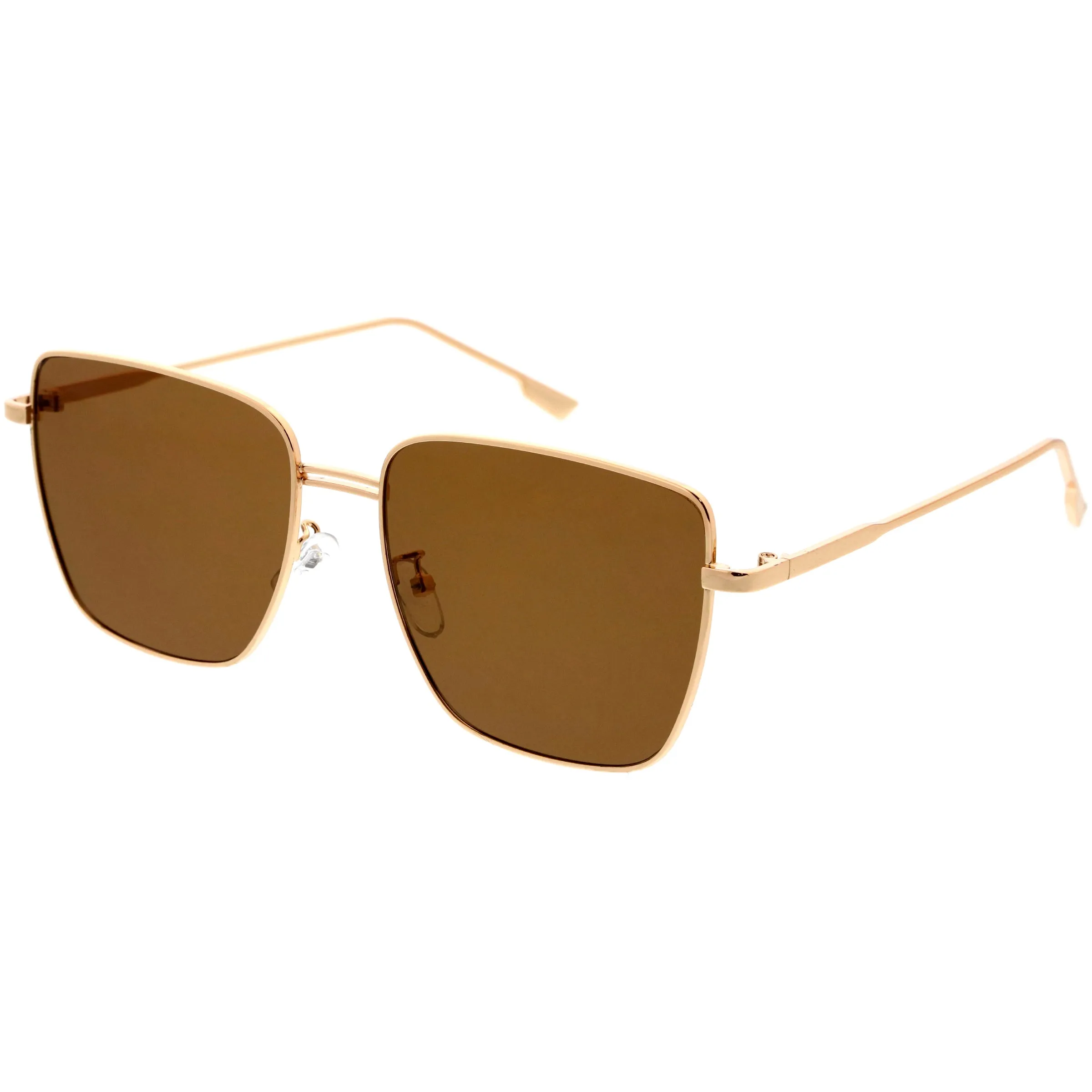 Sleek Retro Inspired Oversized Metal Square Sunglasses D308 sold by ZeroUV product image thumbnail 5