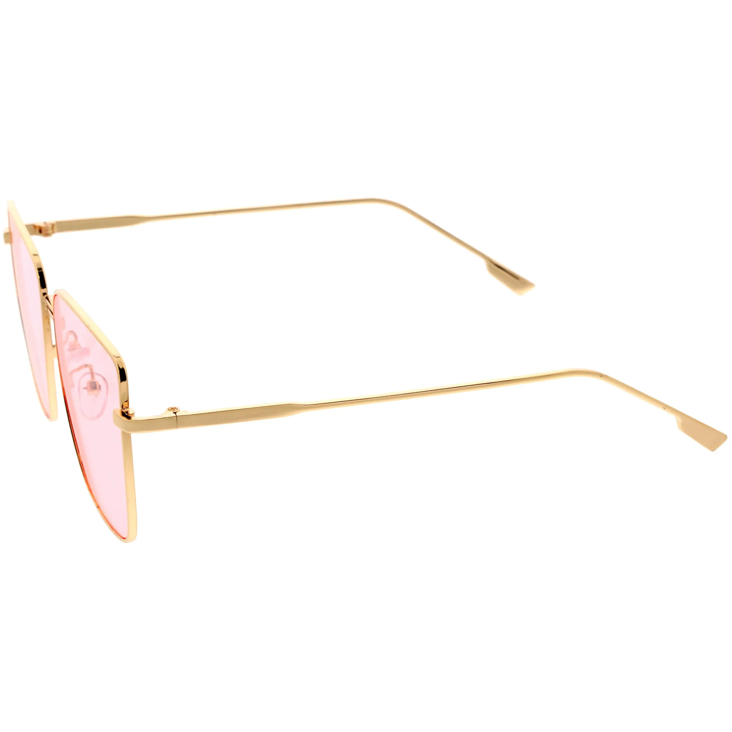 Sleek Retro Inspired Oversized Metal Square Sunglasses D308 sold by ZeroUV product image thumbnail 3