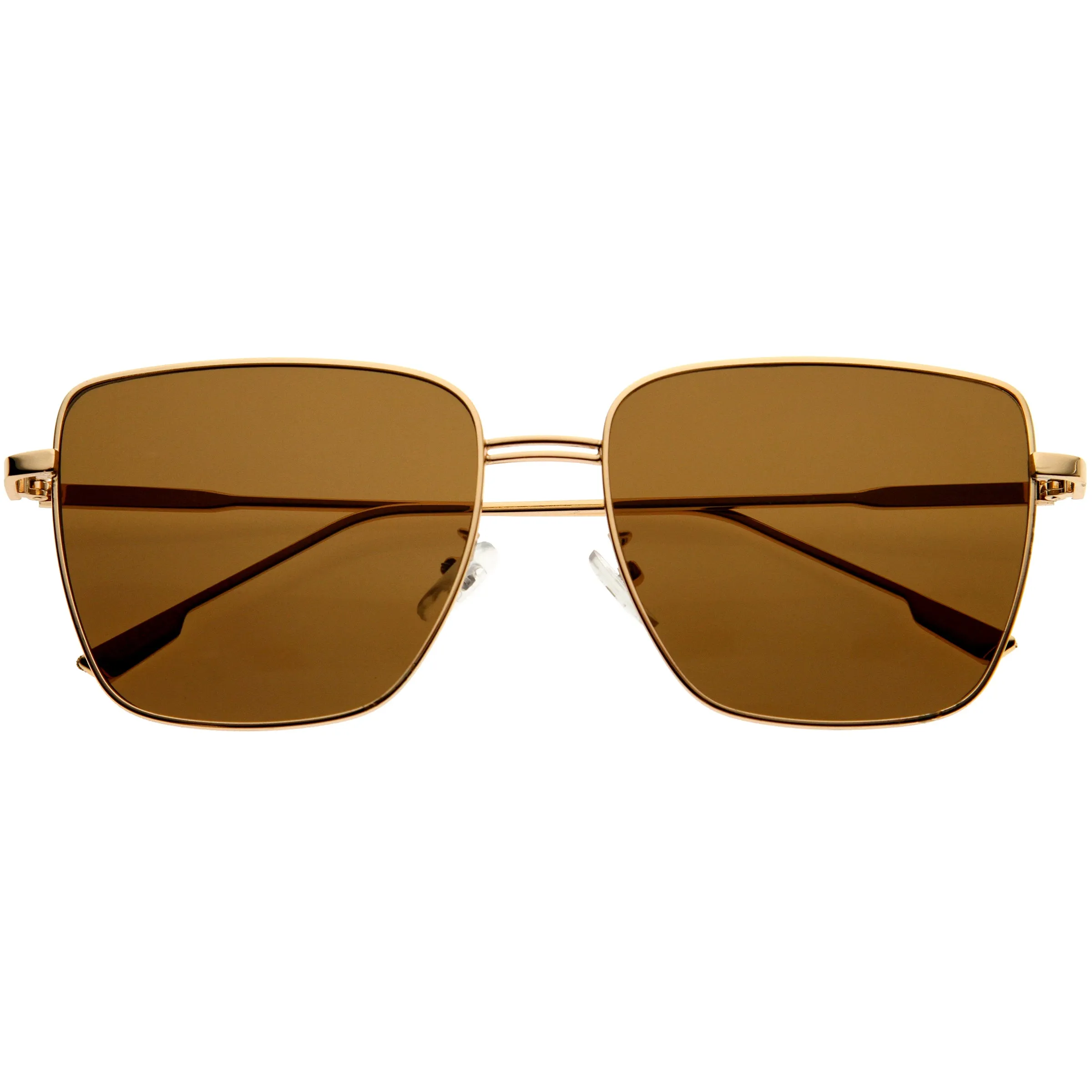 Sleek Retro Inspired Oversized Metal Square Sunglasses D308 sold by ZeroUV product image thumbnail 4