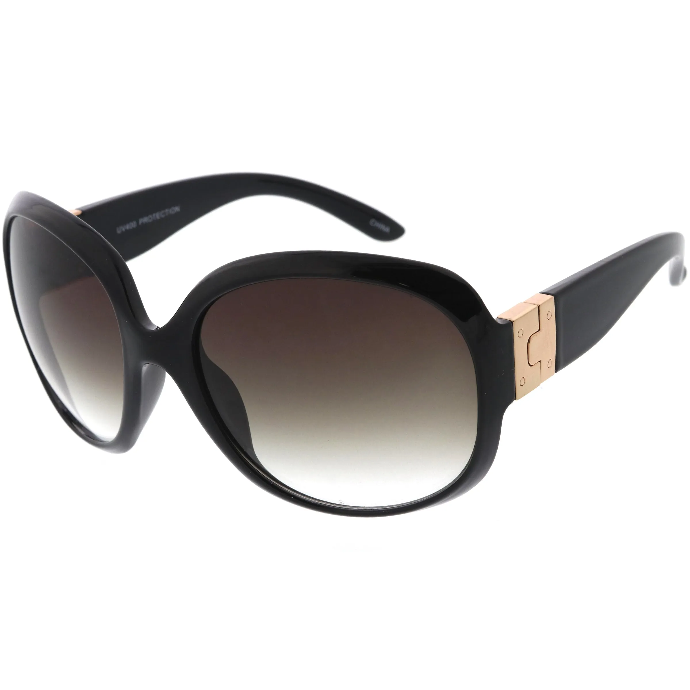 Polished Neutral Colored Lenses Rounded Oversize Sunglasses D173 sold by ZeroUV product image thumbnail 4