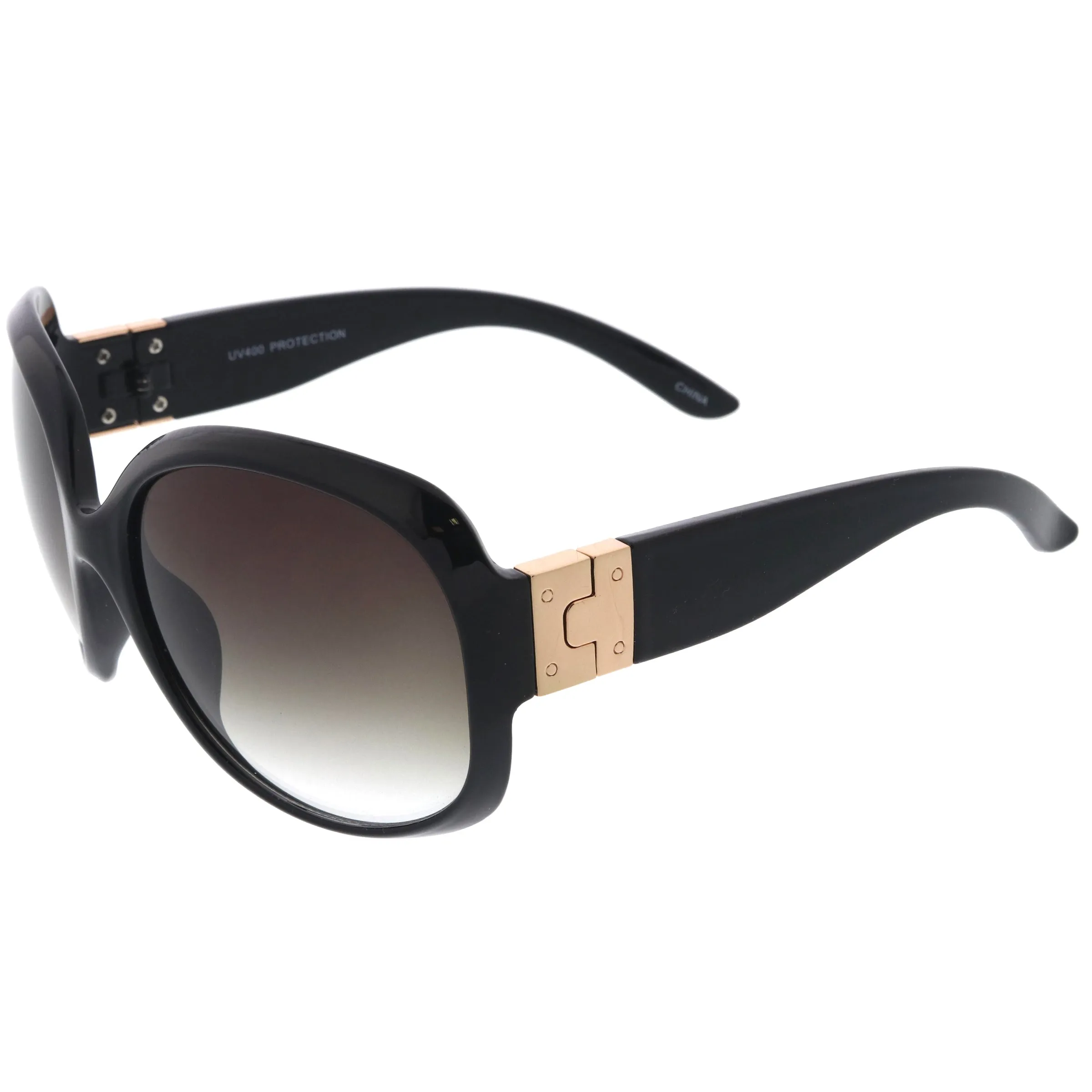 Polished Neutral Colored Lenses Rounded Oversize Sunglasses D173 sold by ZeroUV product image thumbnail 5