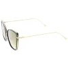 Women's Oversize Cat Eye Sunglasses With Slim Arms Colored Mirror Lens A919 sold by ZeroUV
