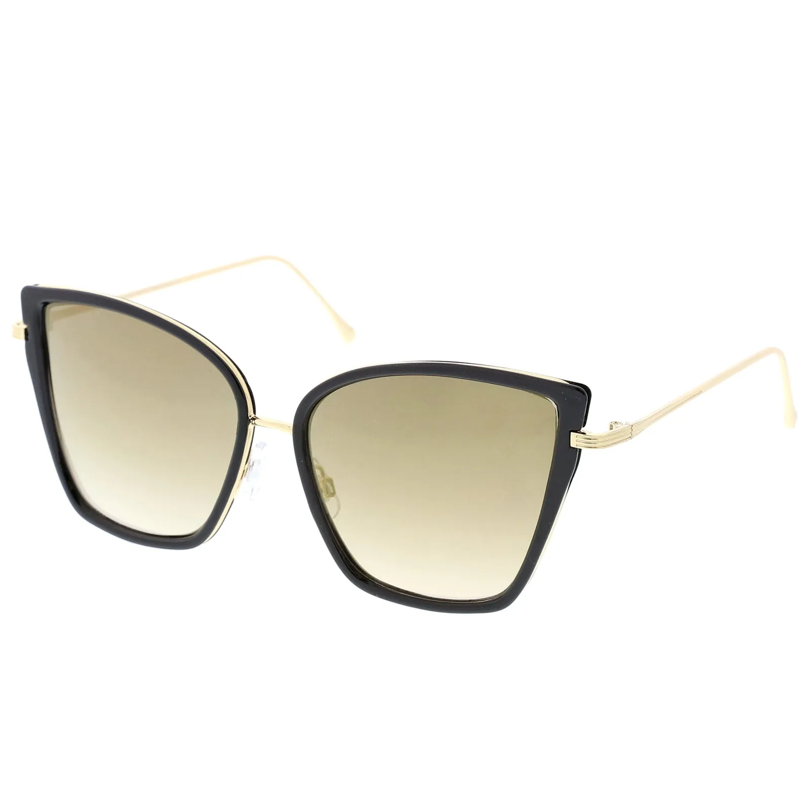 Women's Oversize Cat Eye Sunglasses With Slim Arms Colored Mirror Lens A919 sold by ZeroUV product image thumbnail 2