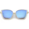 Women's Oversize Cat Eye Sunglasses With Slim Arms Colored Mirror Lens A919 sold by ZeroUV